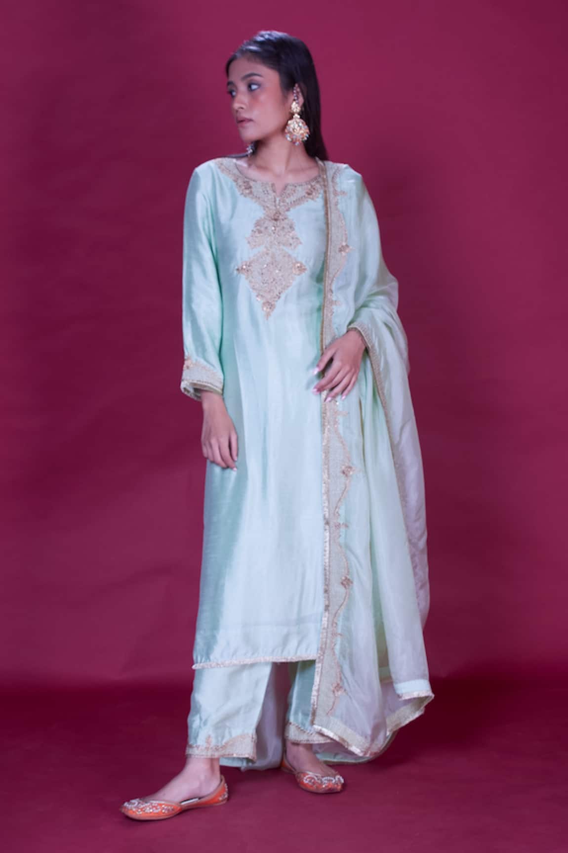 Soha By Harleen And Sona Aanya Embroidered Kurta Palazzo Set