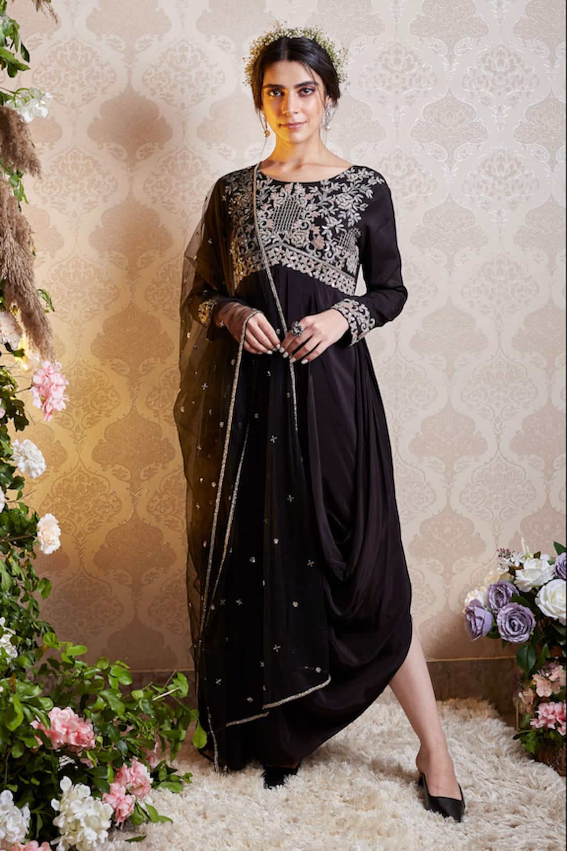 Soha By Harleen And Sona Elia Draped Anarkali With Dupatta