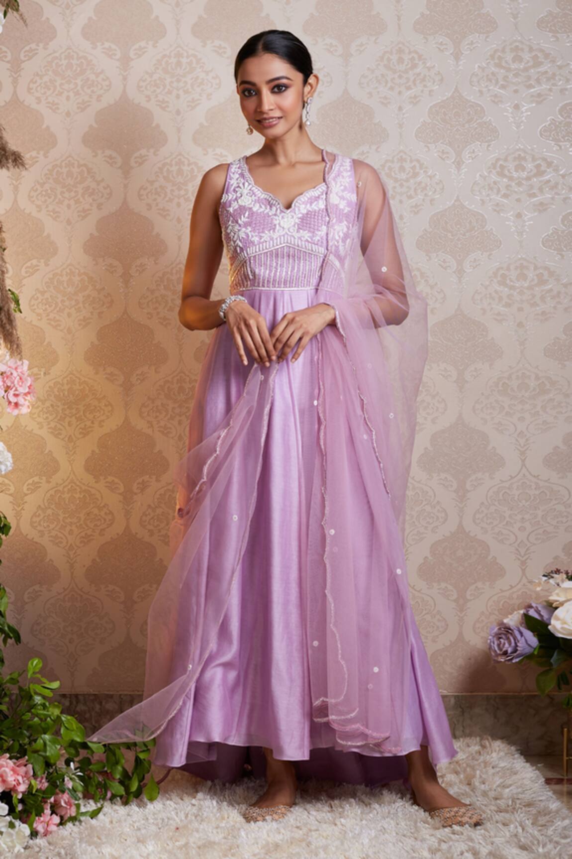 Soha By Harleen And Sona Alisa Chanderi Silk Anarkali With Dupatta