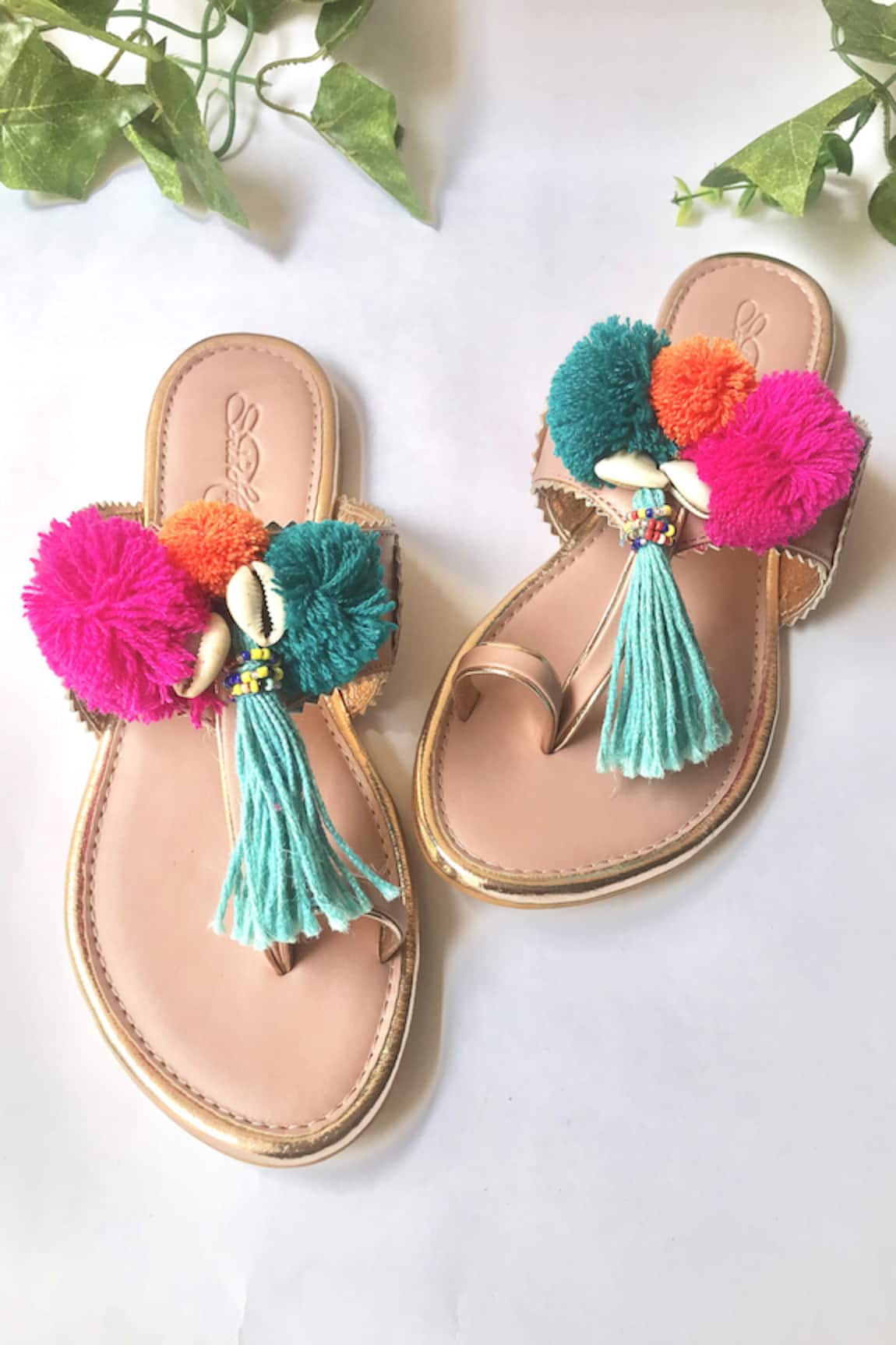 Sole House Pom Pom Tassel Sandals 