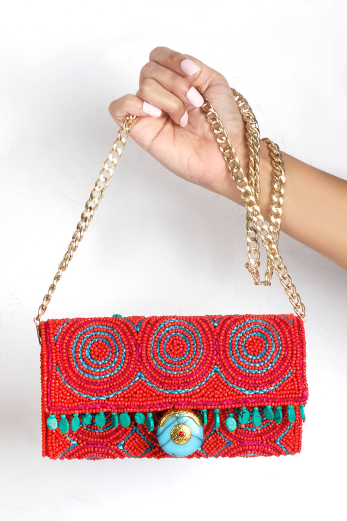Sole House Embroidered Flap Sling Bag