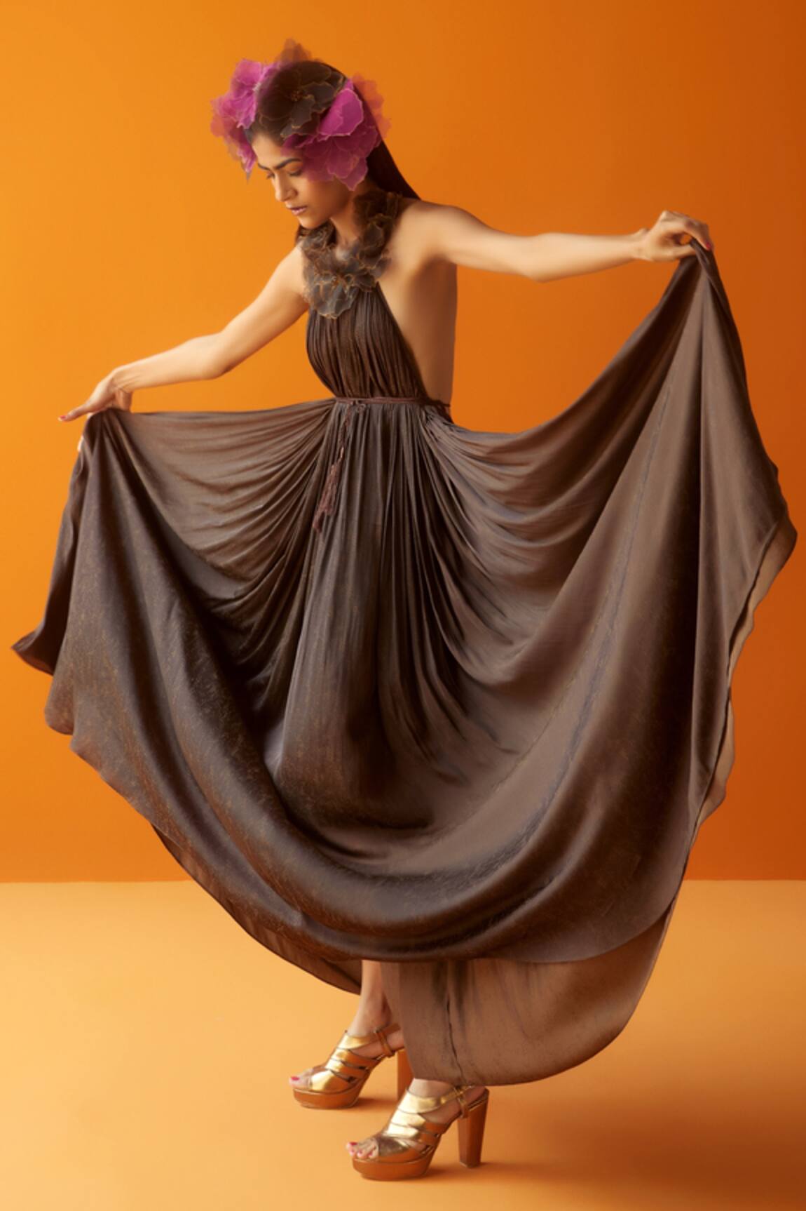 Sakshi Khetterpal Gathered Halter Dress