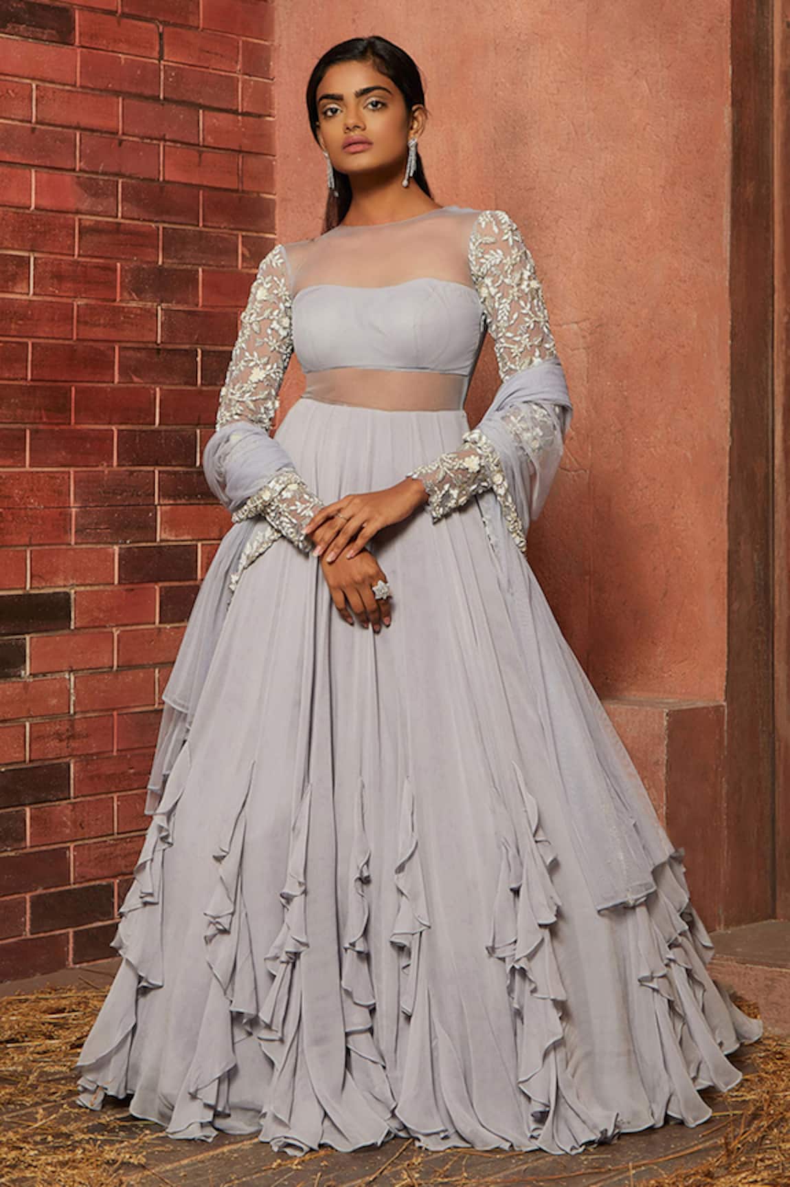 Shloka Khialani Embellished Anarkali with Dupatta 