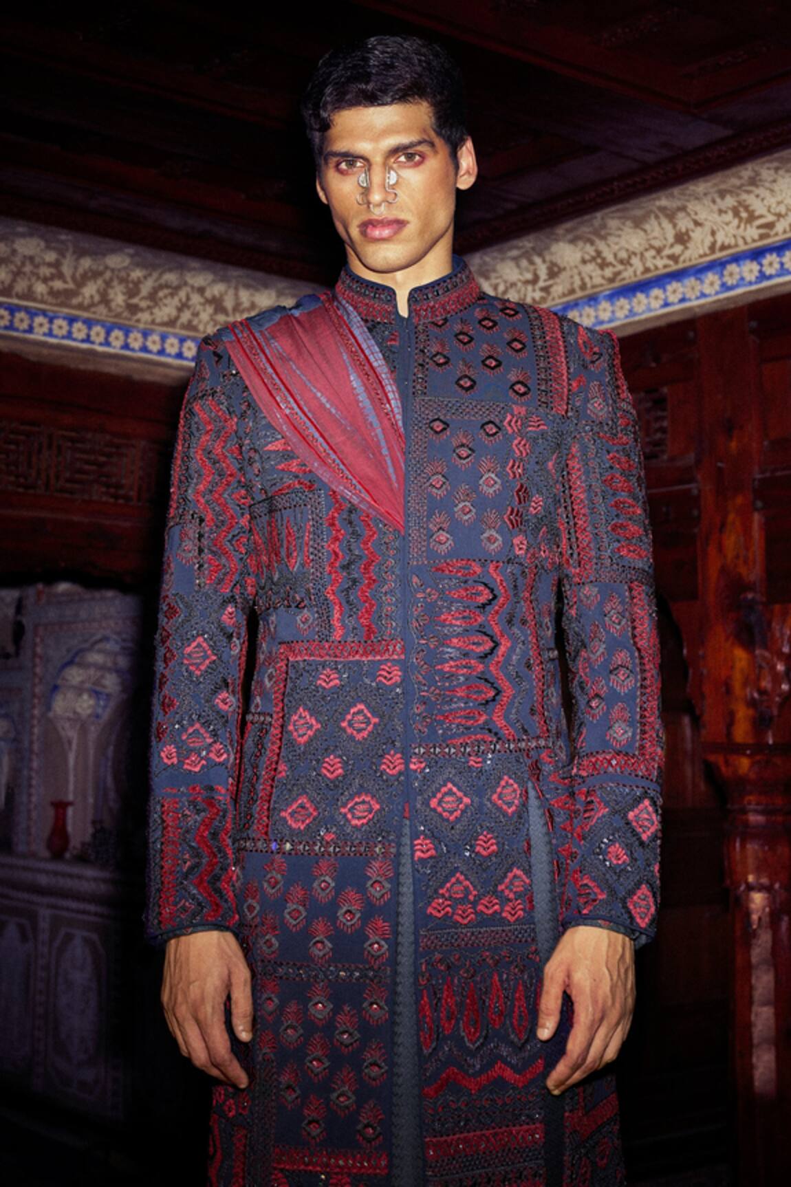 Sarab Khanijou Embroidered Sherwani Set