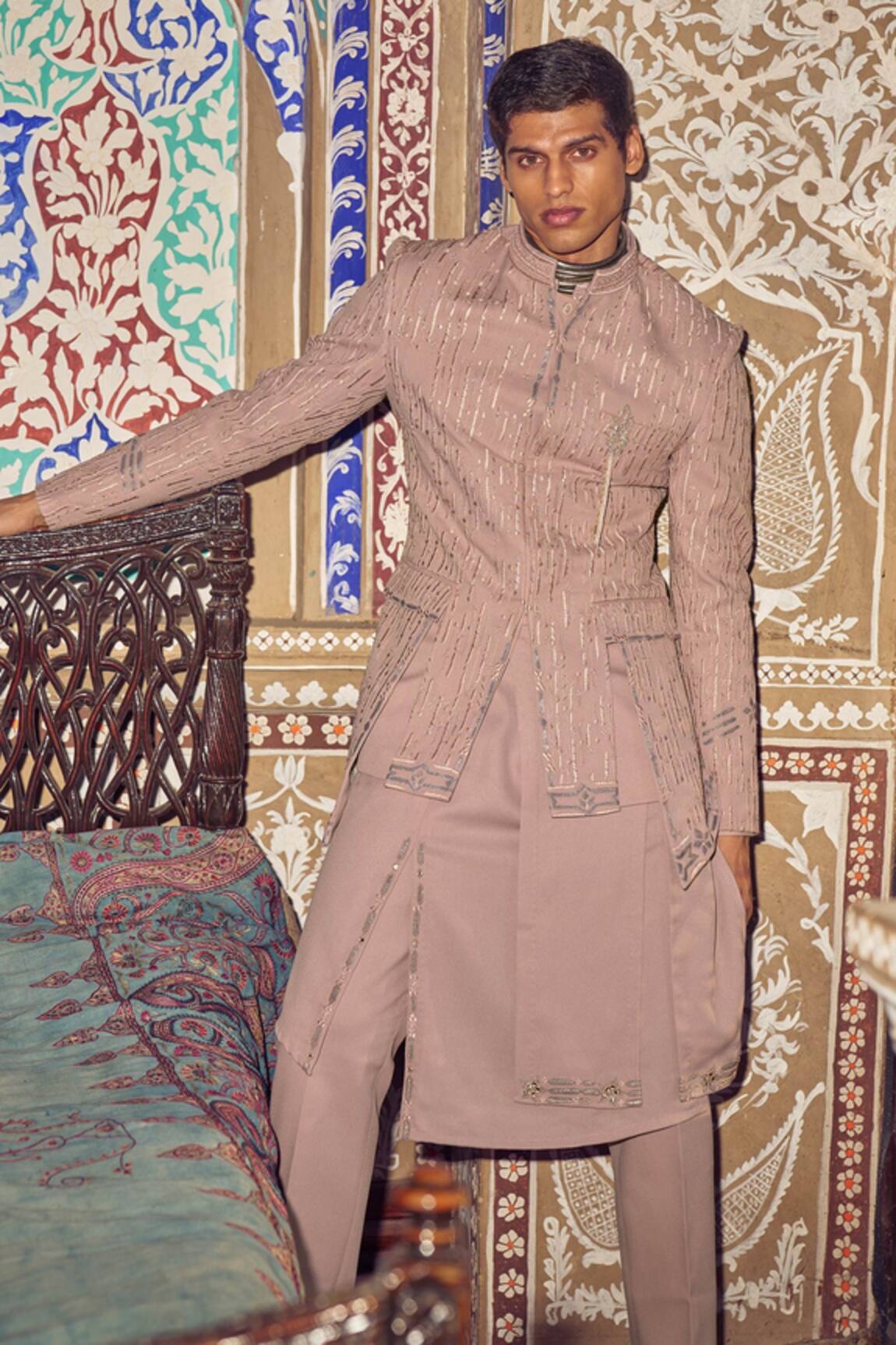 Sarab Khanijou Embroidered Bandhgala Set