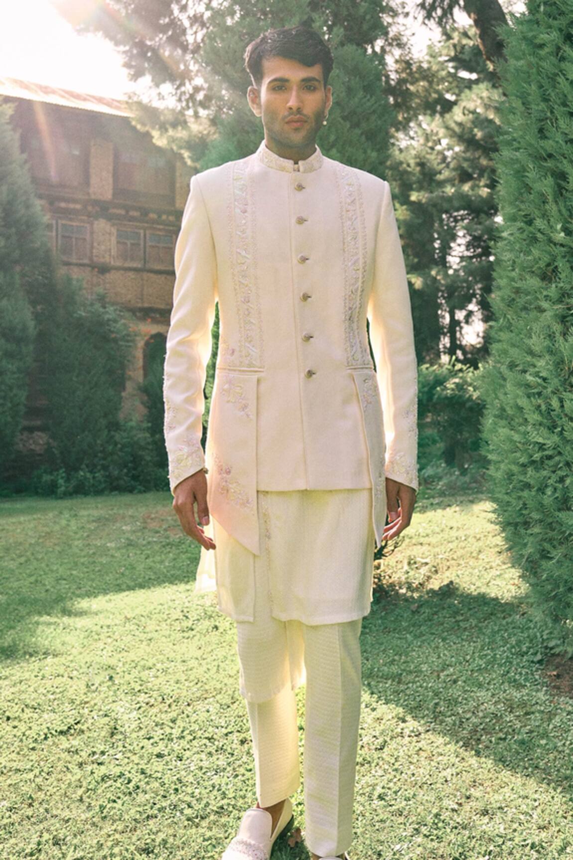 Sarab Khanijou Embroidered Bandhgala Set