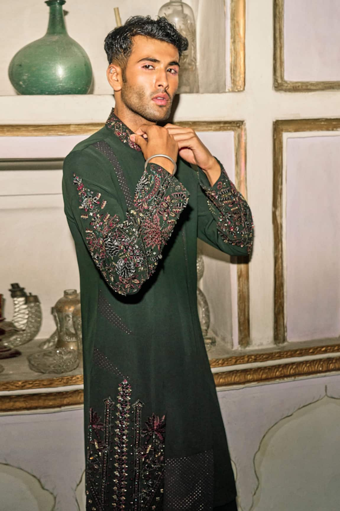 Sarab Khanijou Embroidered Kurta & Pant Set