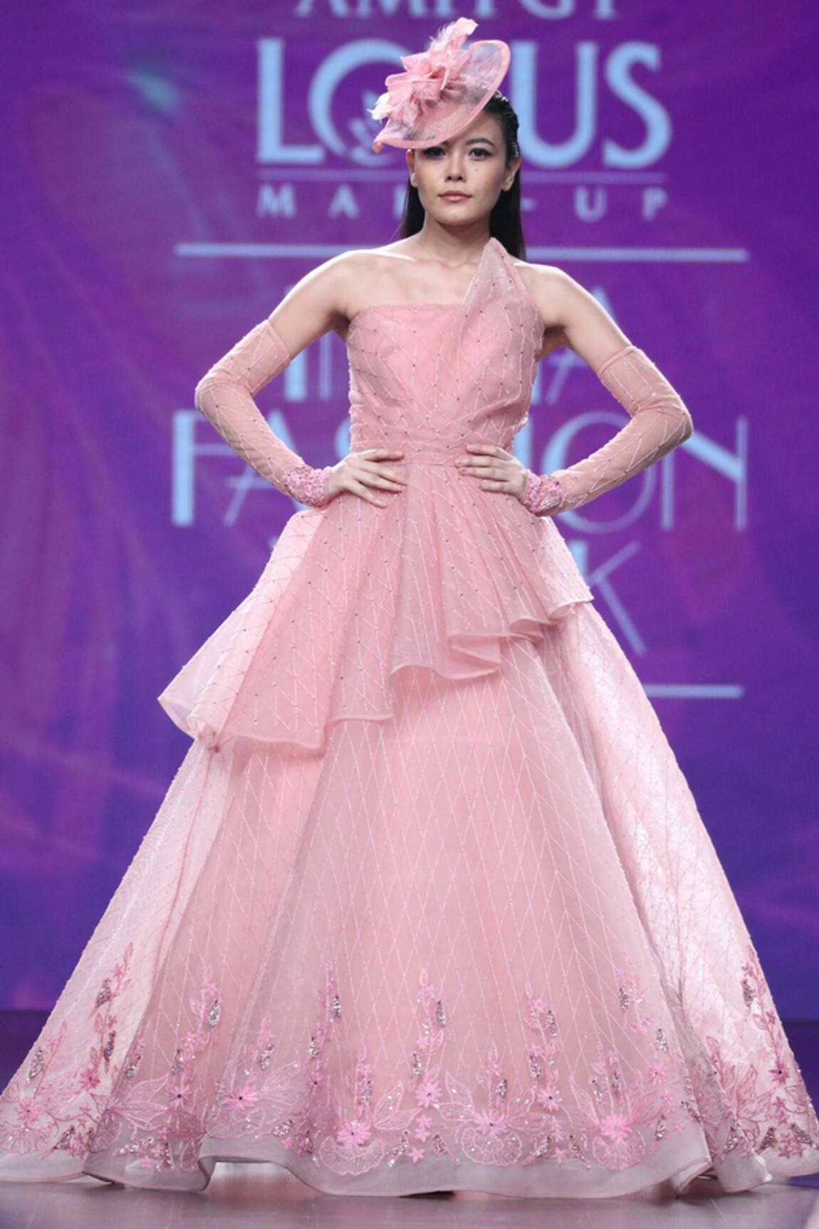 Amit GT Embroidered Lace Gown