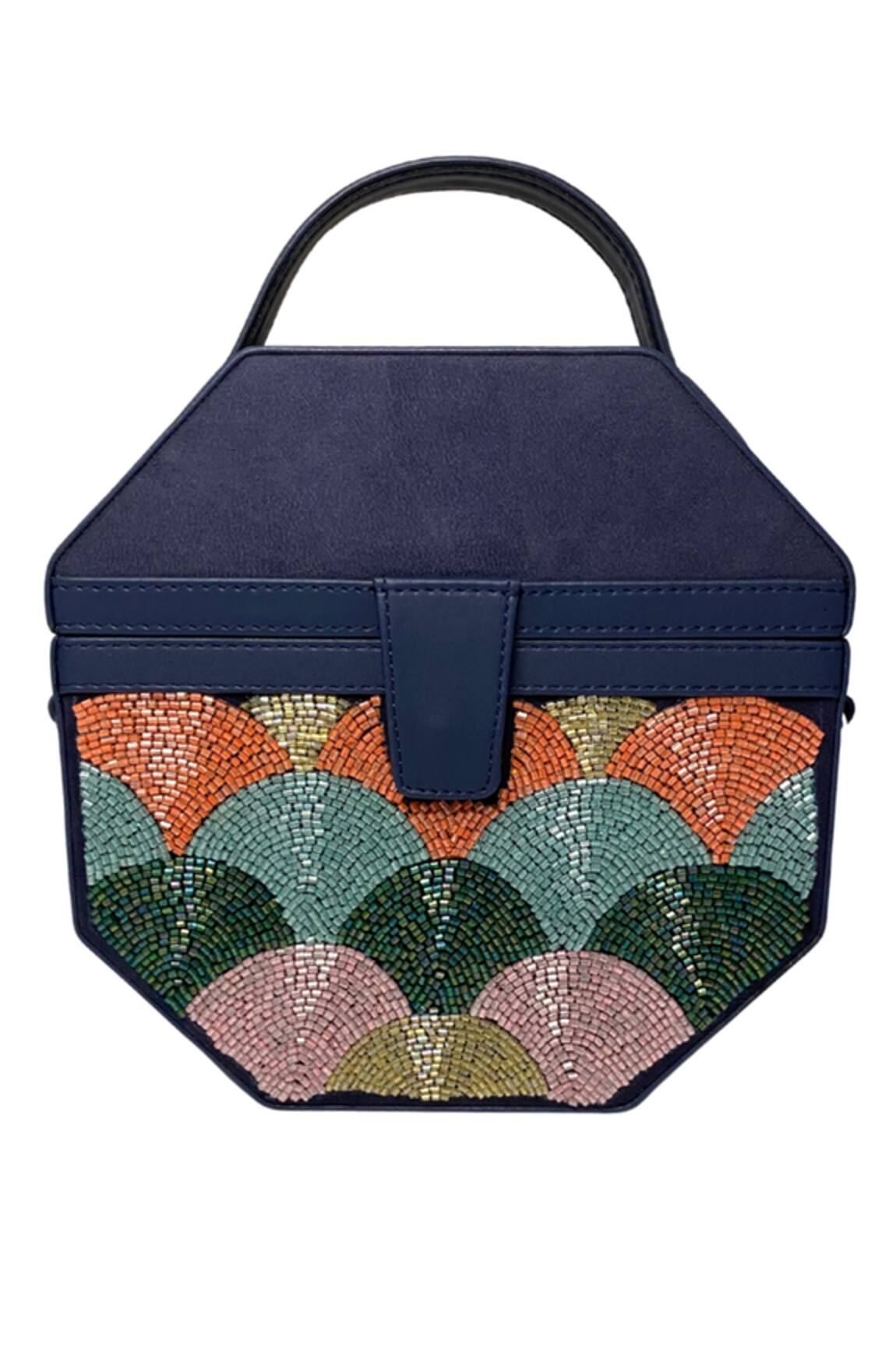 Puro Cosa Garnet Octagon Embellished Bag