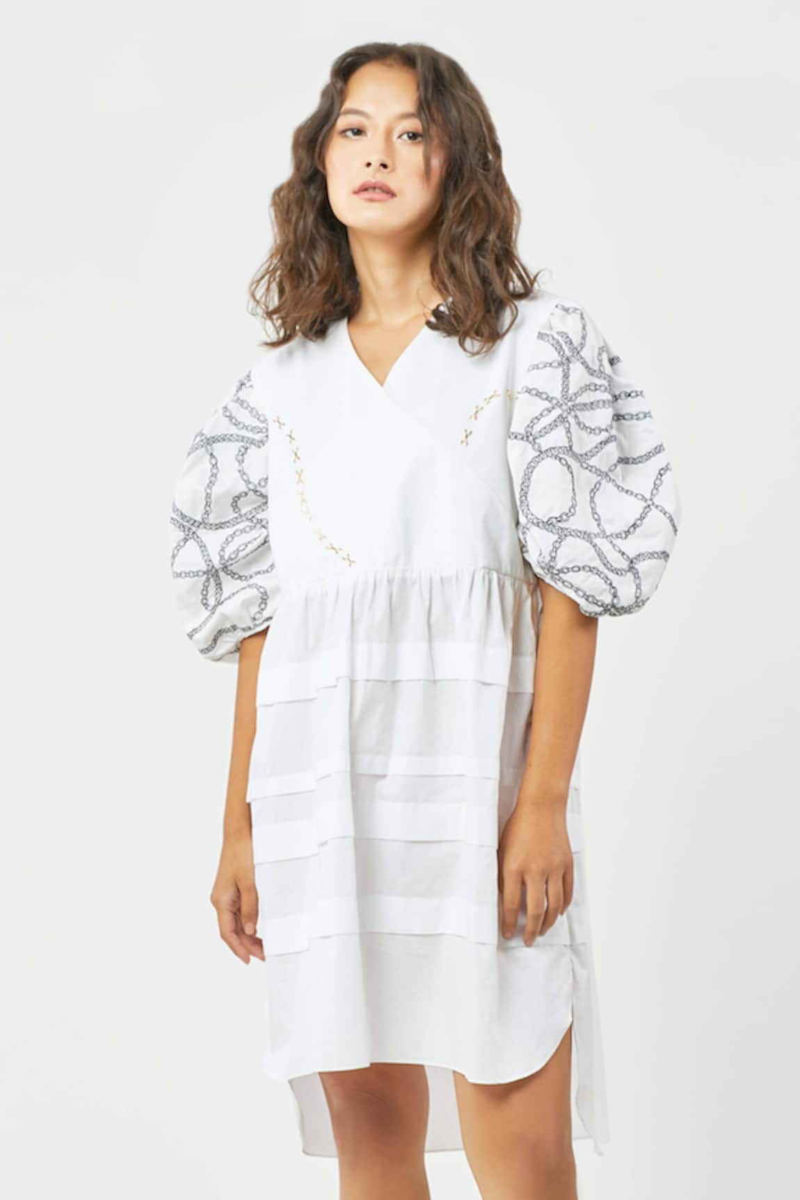 Studio Moda India High Low Embroidered Dress