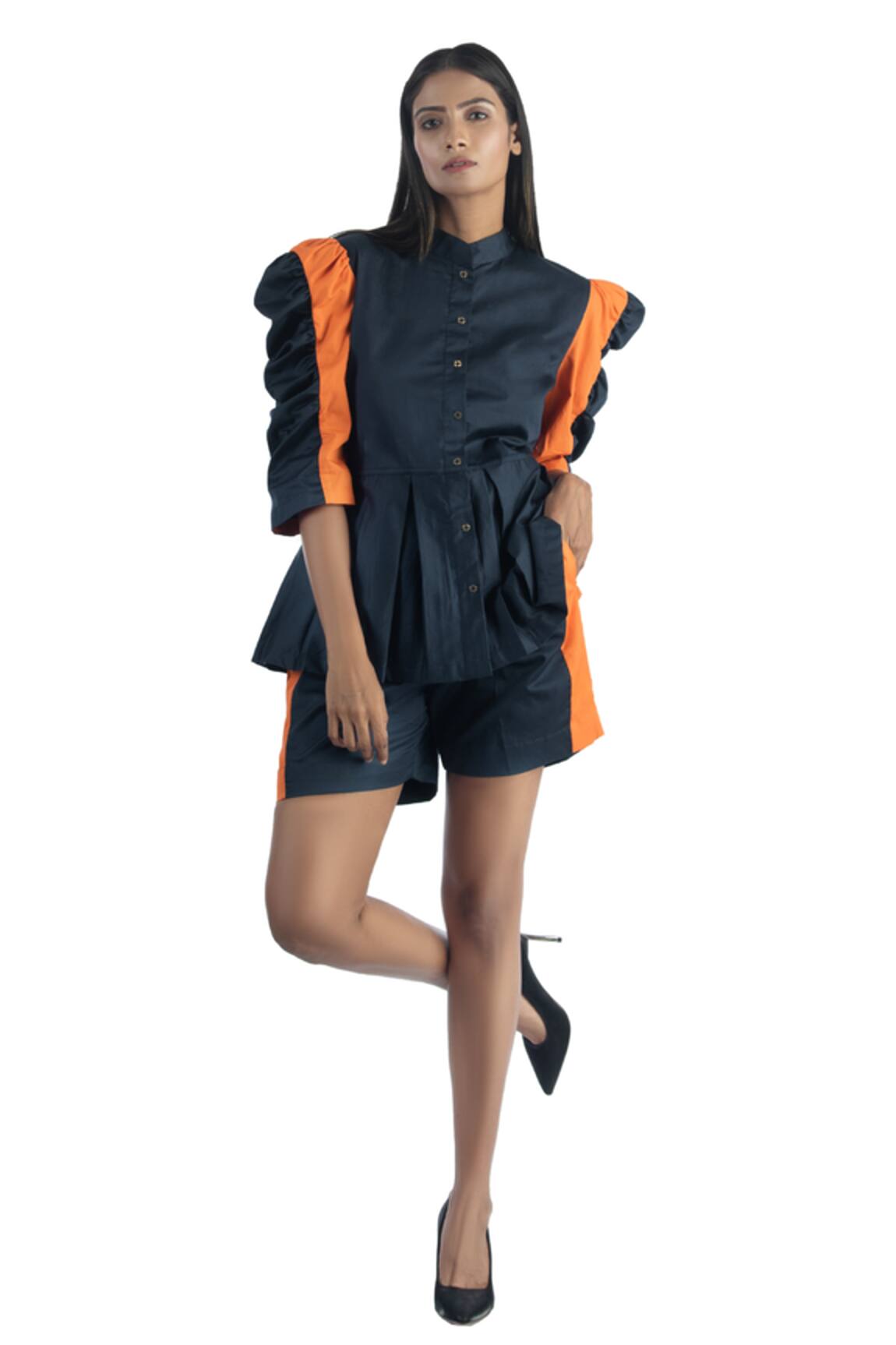 Studio Moda India Pleated Peplum Shirt