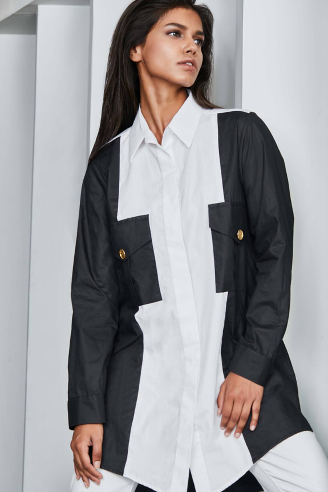 Studio Moda India Colorblock Panel Shirt