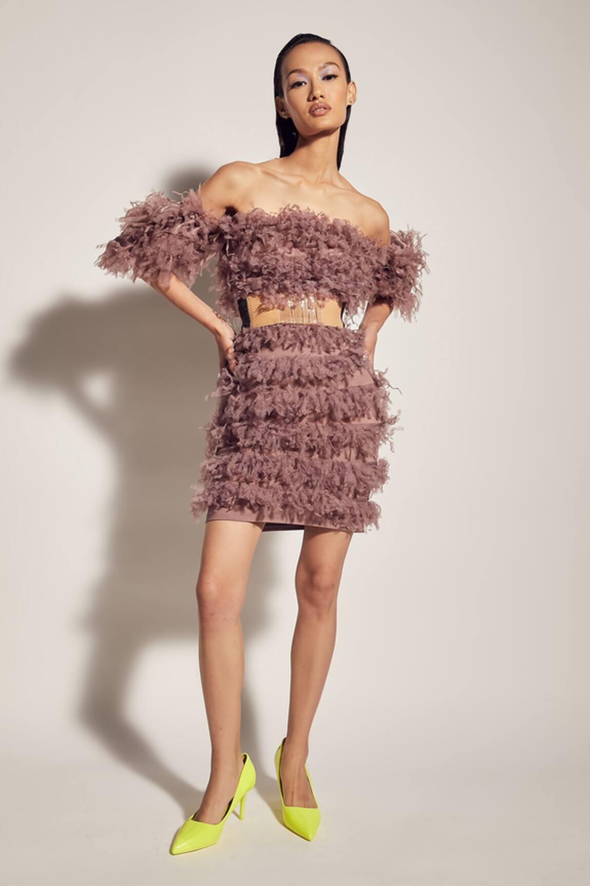 Sameer Madan Off Shoulder Dress 