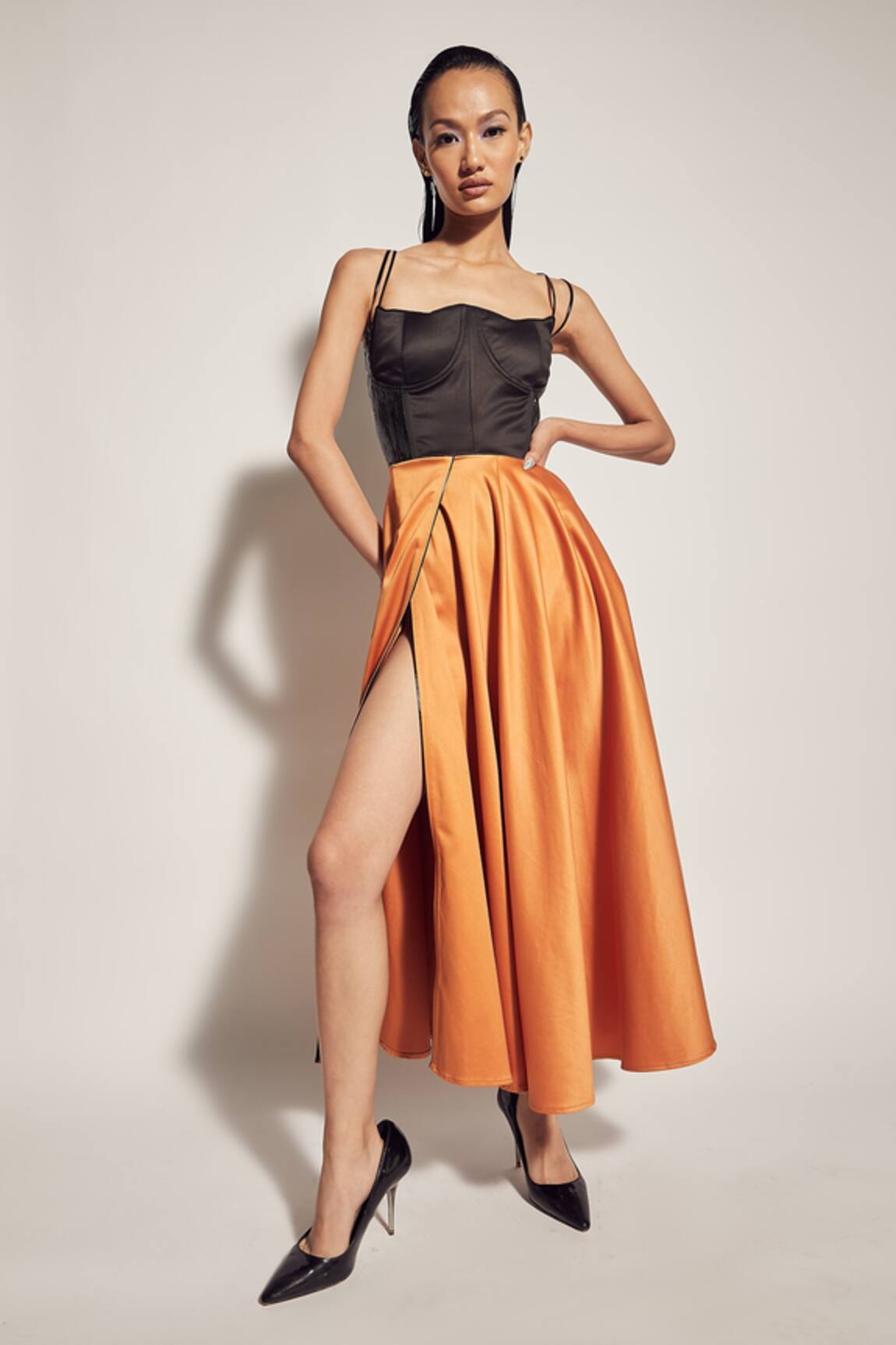 Sameer Madan Flared Strappy Dress 