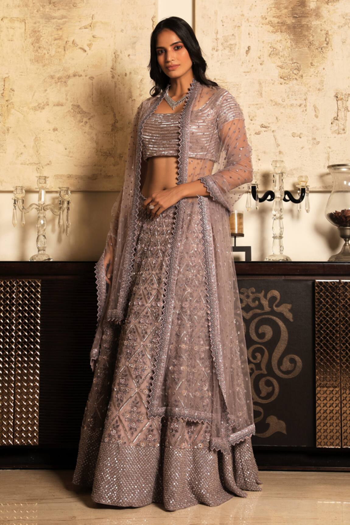 COUTURE BY NIHARIKA Embroidered Organza Lehenga Set