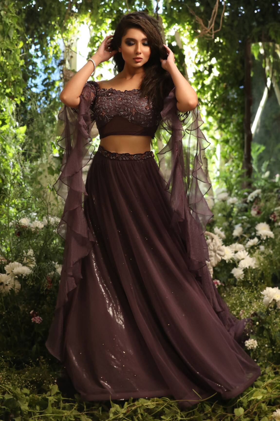 Decemberbyvivek Off Shoulder Lehenga Set