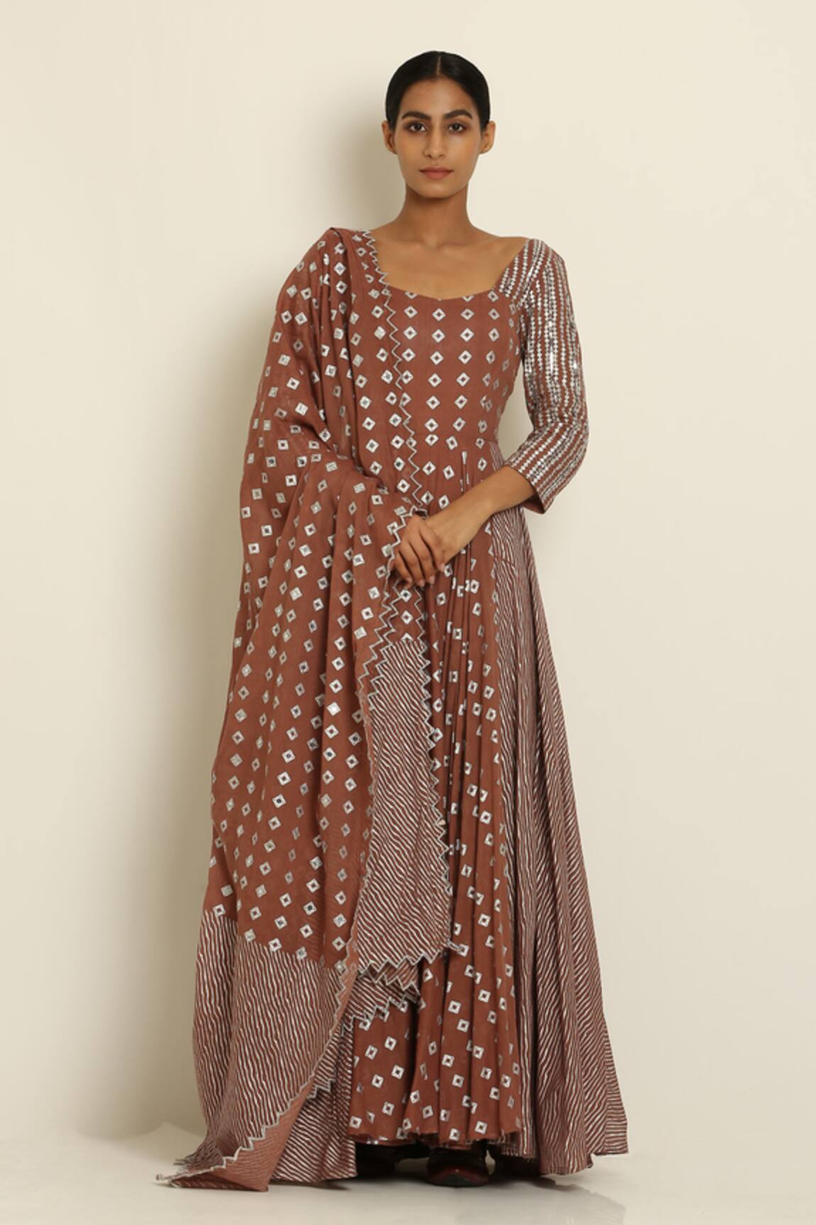 Seema Nanda Printed Anarkali with Dupatta