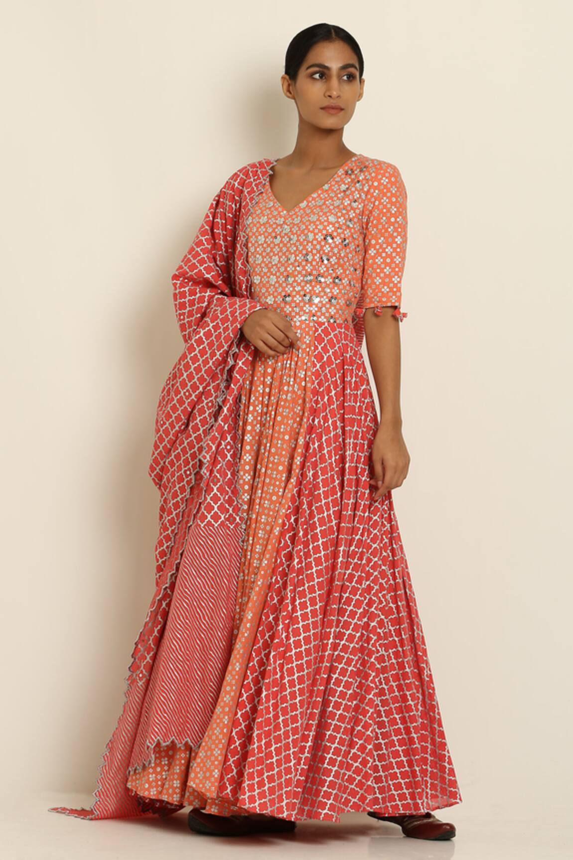 Seema Nanda Embroidered Anarkali with Dupatta