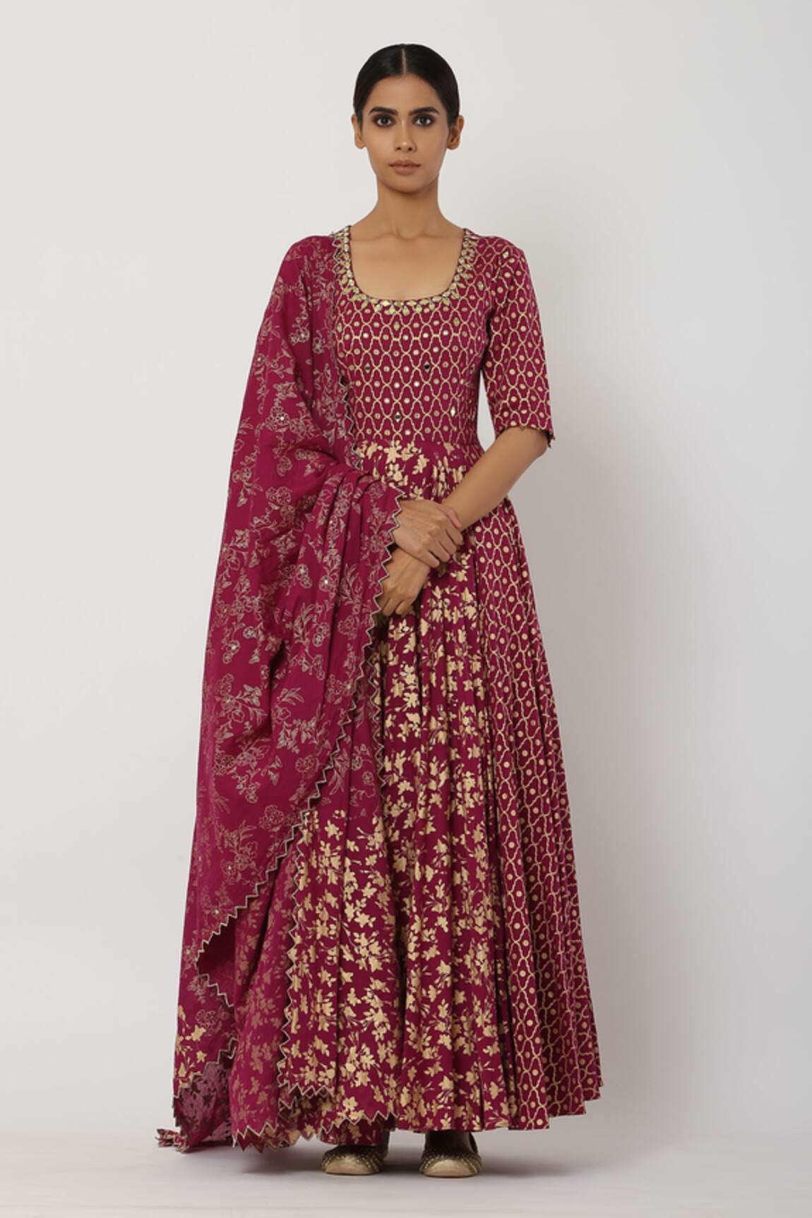 Seema Nanda Cotton Mul Anarkali Set 