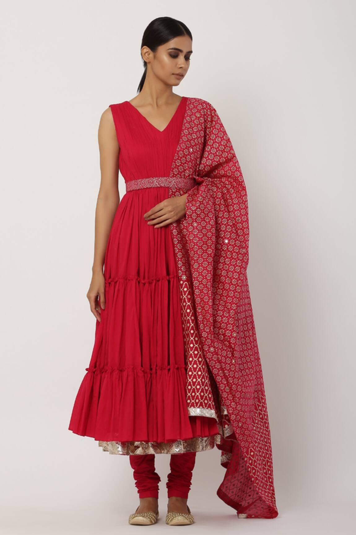 Seema Nanda Tiered Anarkali Set 