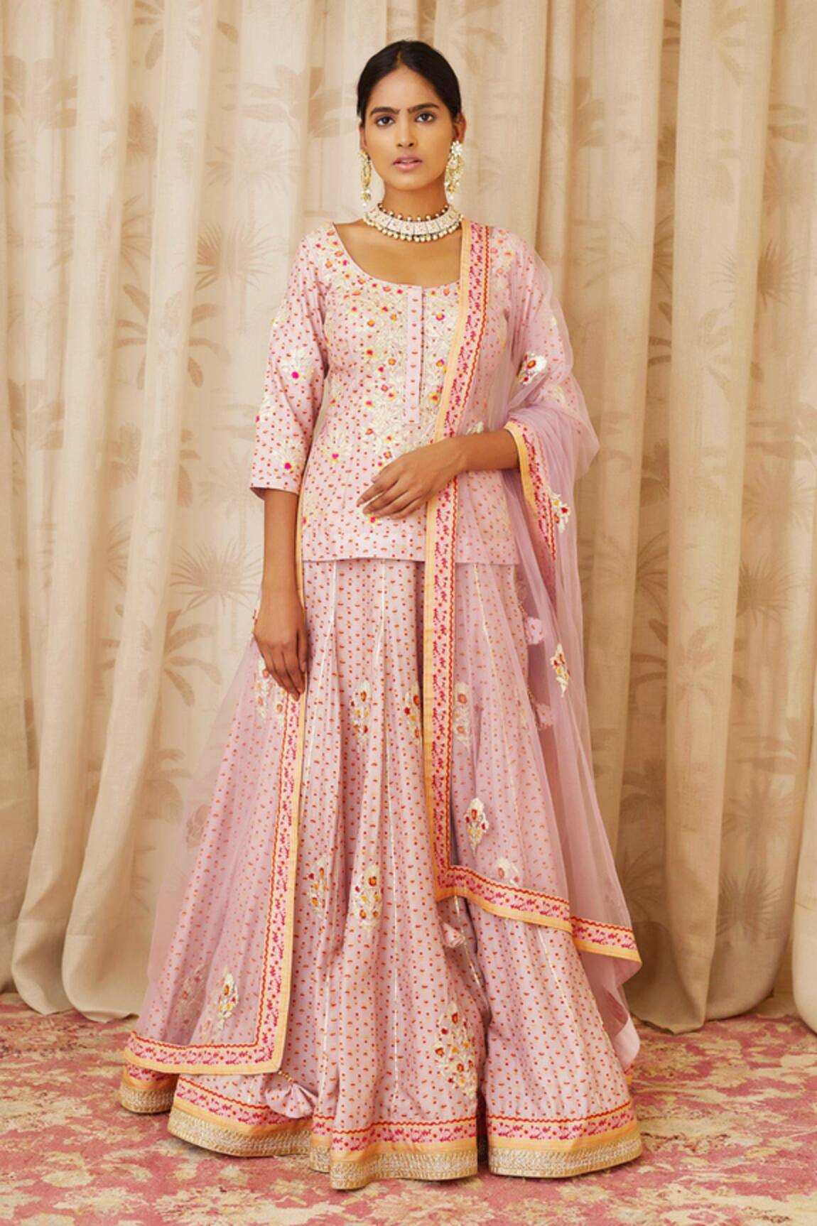 Shyam Narayan Prasad Short Kurta & Lehenga Set