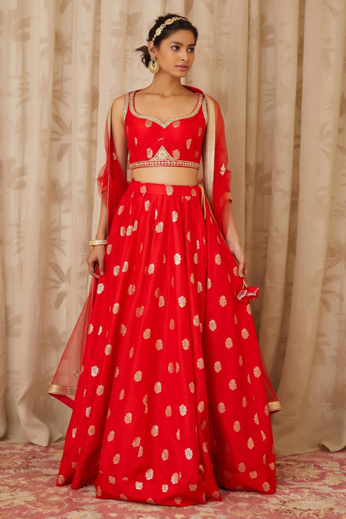 Shyam Narayan Prasad Zardozi Embroidered Lehenga Set 