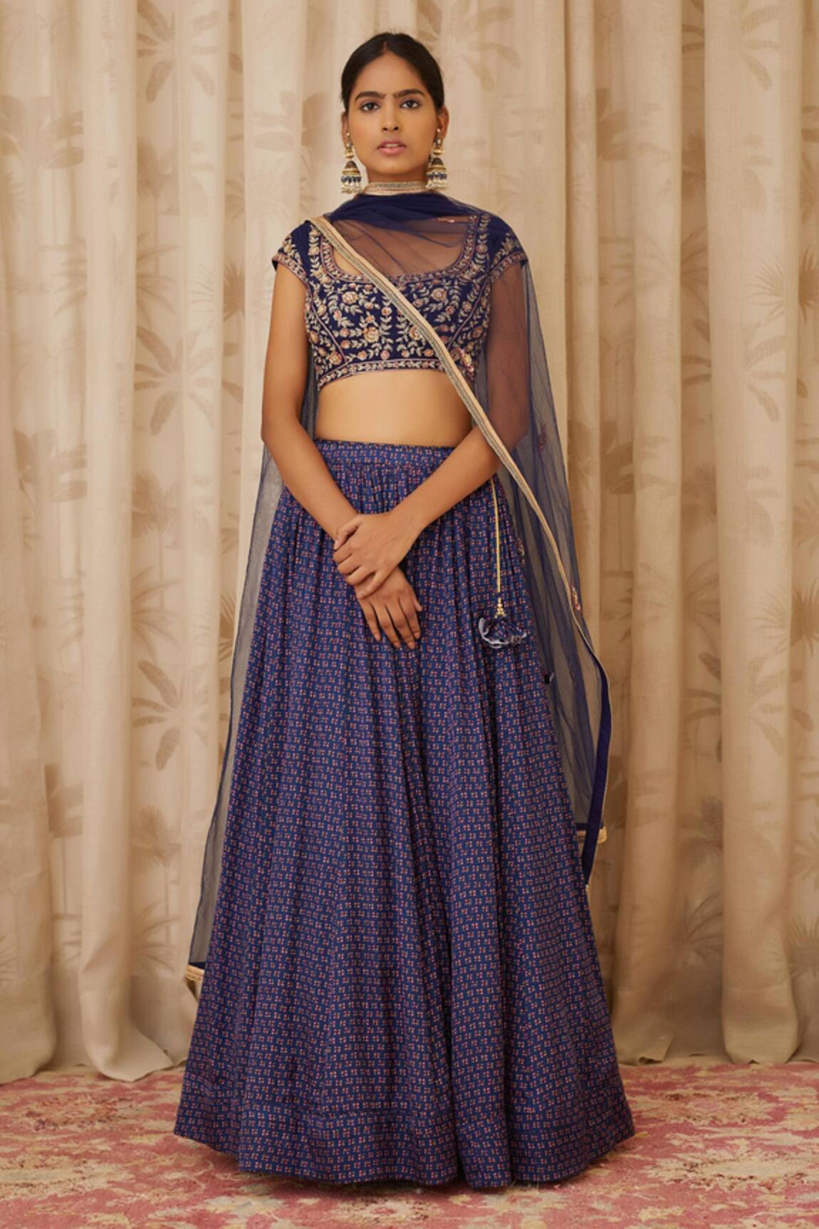 Shyam Narayan Prasad Zardozi Embroidered Blouse & Lehenga Set