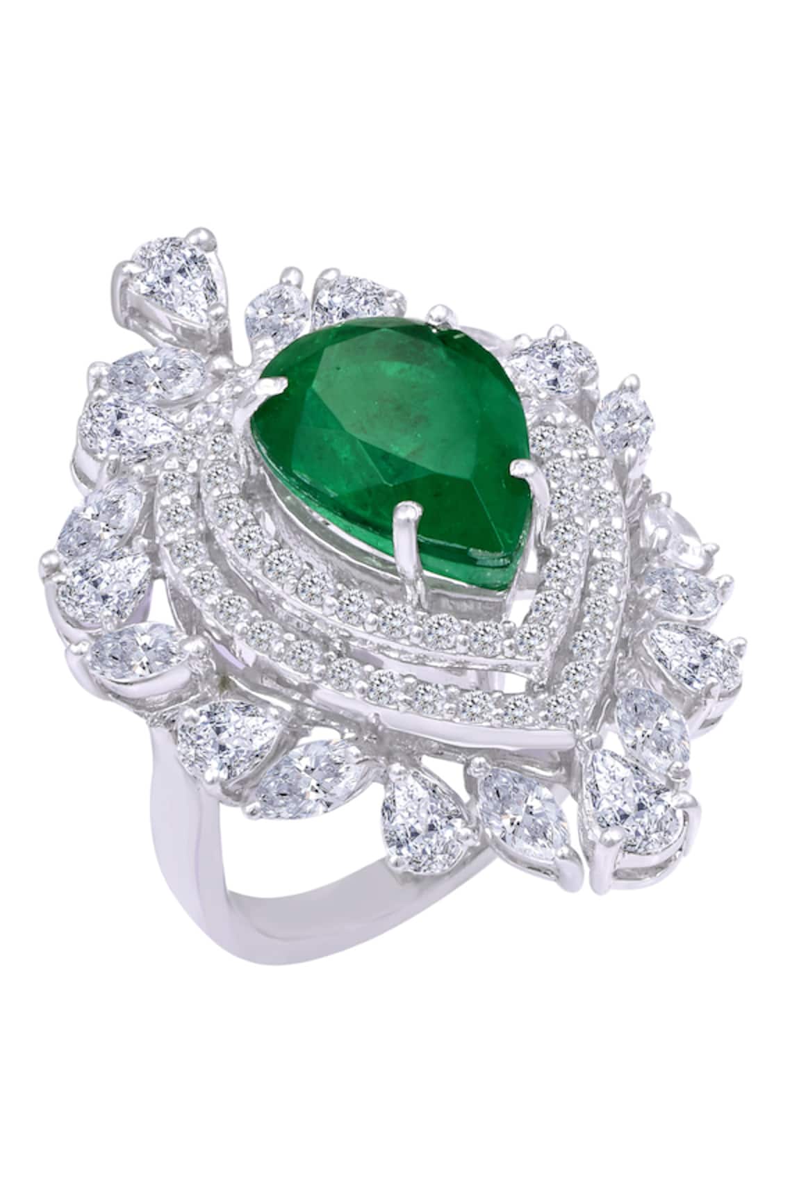 DIOSA PARIS JEWELLERY Swarovski Zirconia Pear Ring 