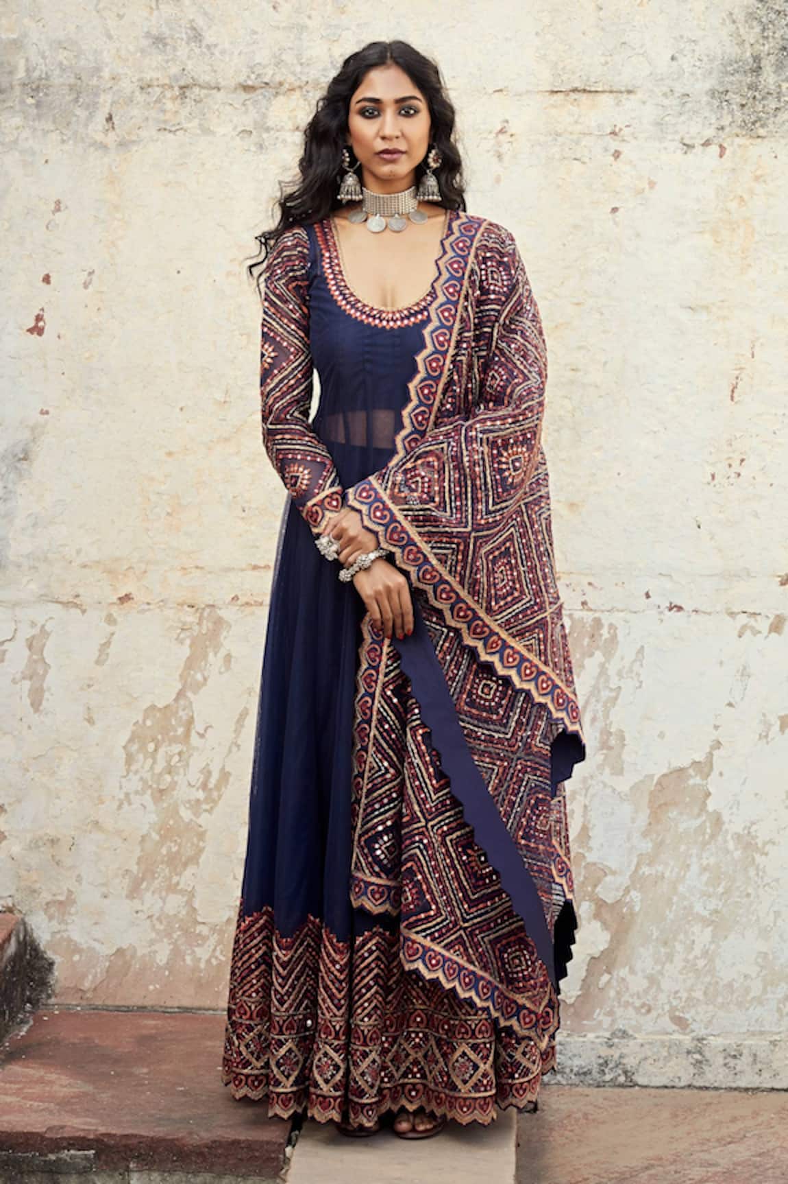 SUHINO Embroidered Anarkali Set 