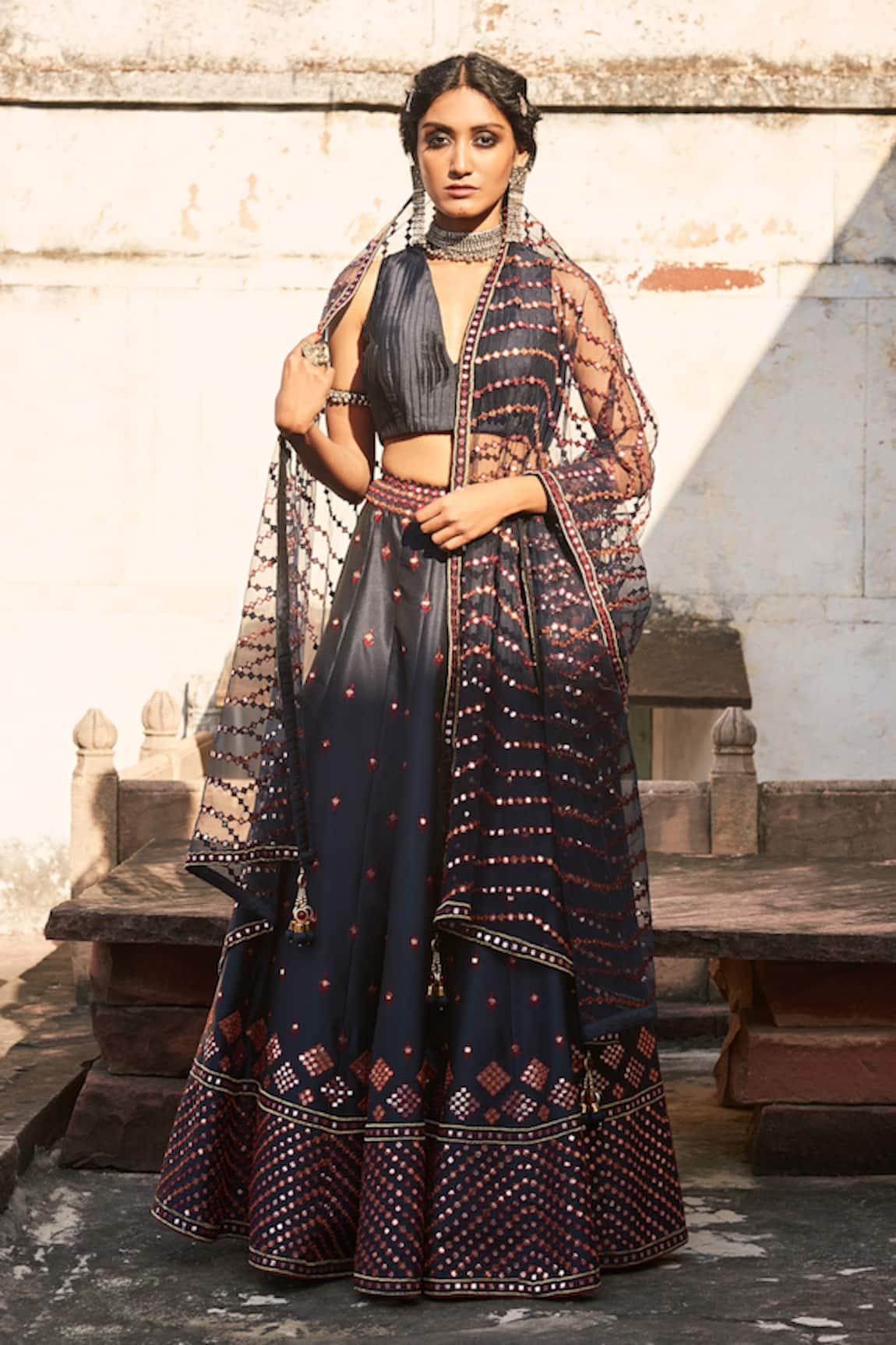 SUHINO Embroidered Bridal Lehenga Set