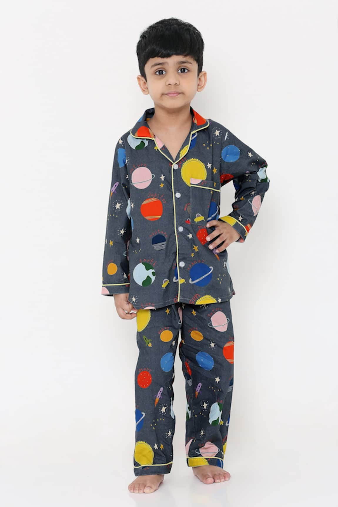 Knitting Doodles Solar System Print Night Suit