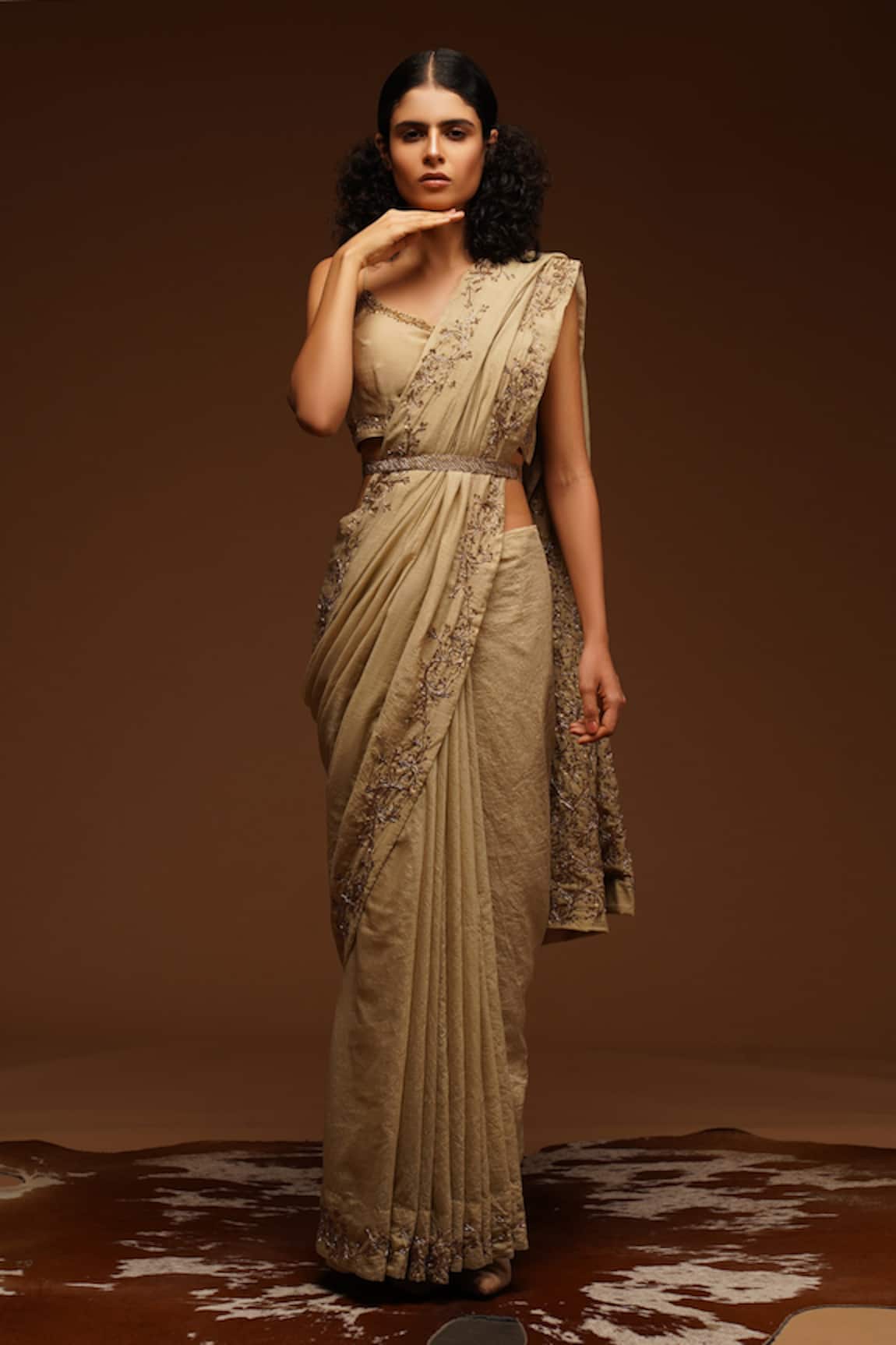 ADITYA SIKAND Embroidered Saree with Blouse