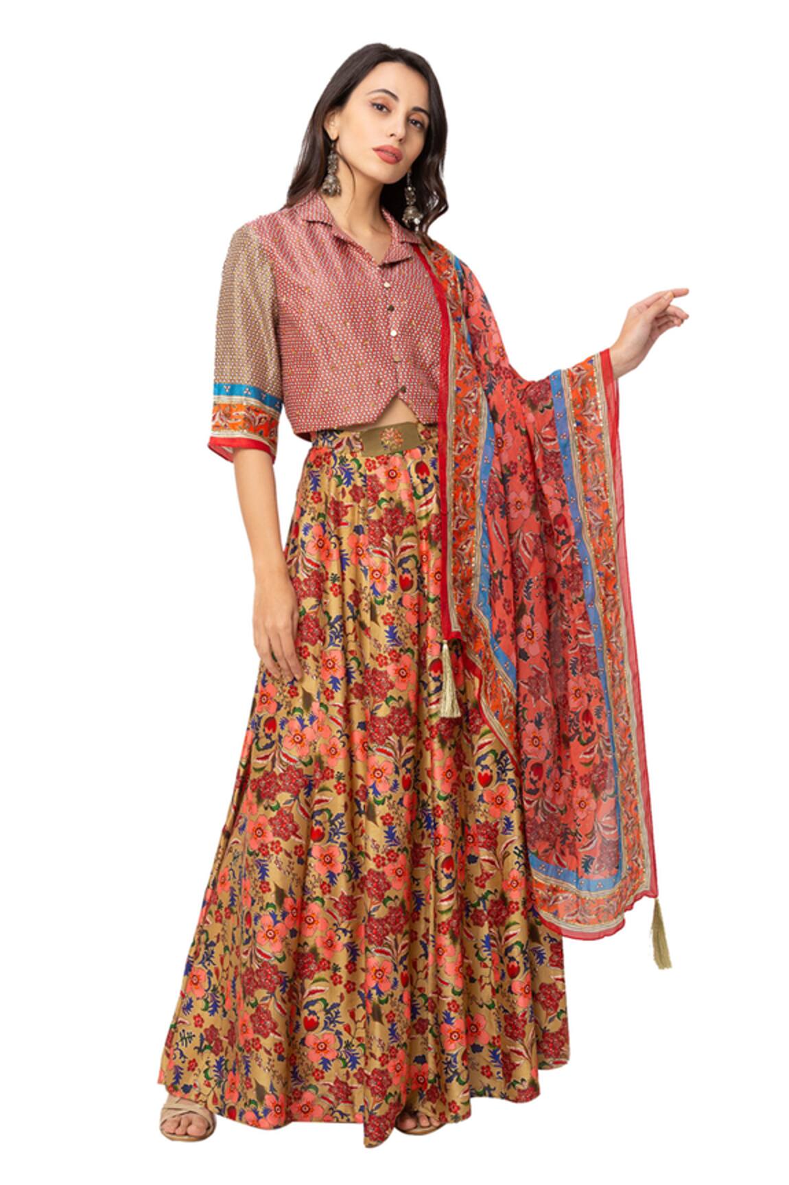 Soup by Sougat Paul Printed Lehenga Set