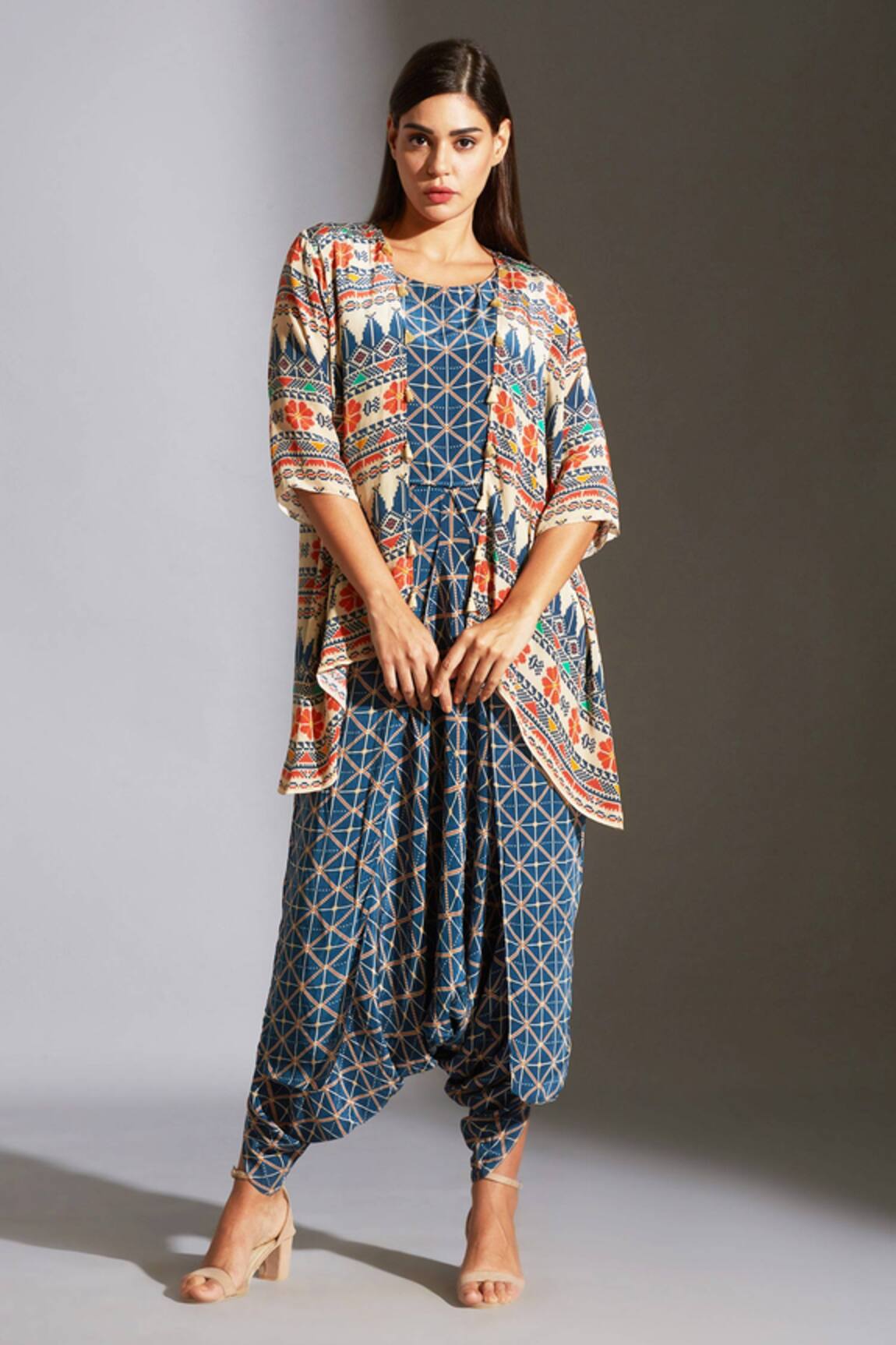 Soup by Sougat Paul Printed Jumpsuit with Jacket 