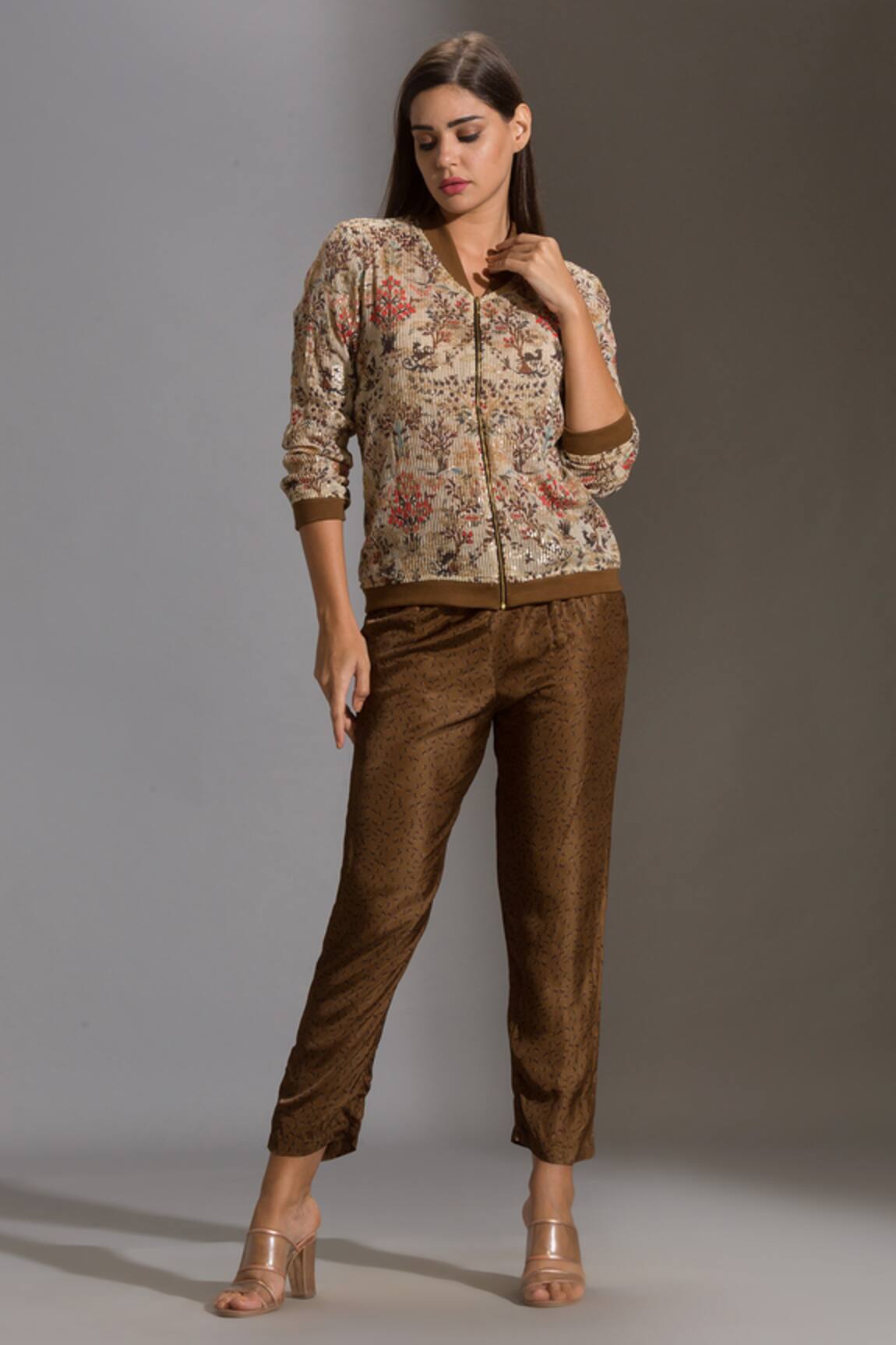 Soup By Sougat Paul Sequin Embellished Jacket & Pant Set 