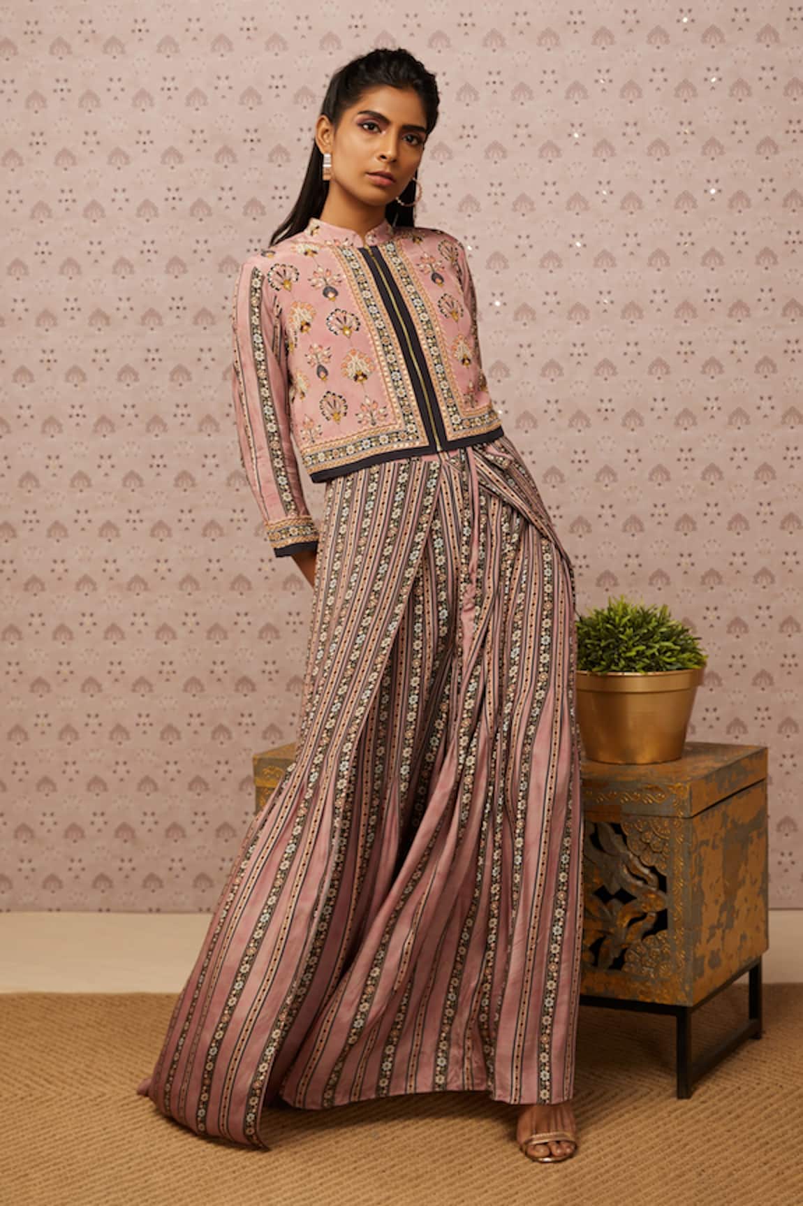 Soup By Sougat Paul Sarouk Print Jumpsuit With Jacket 