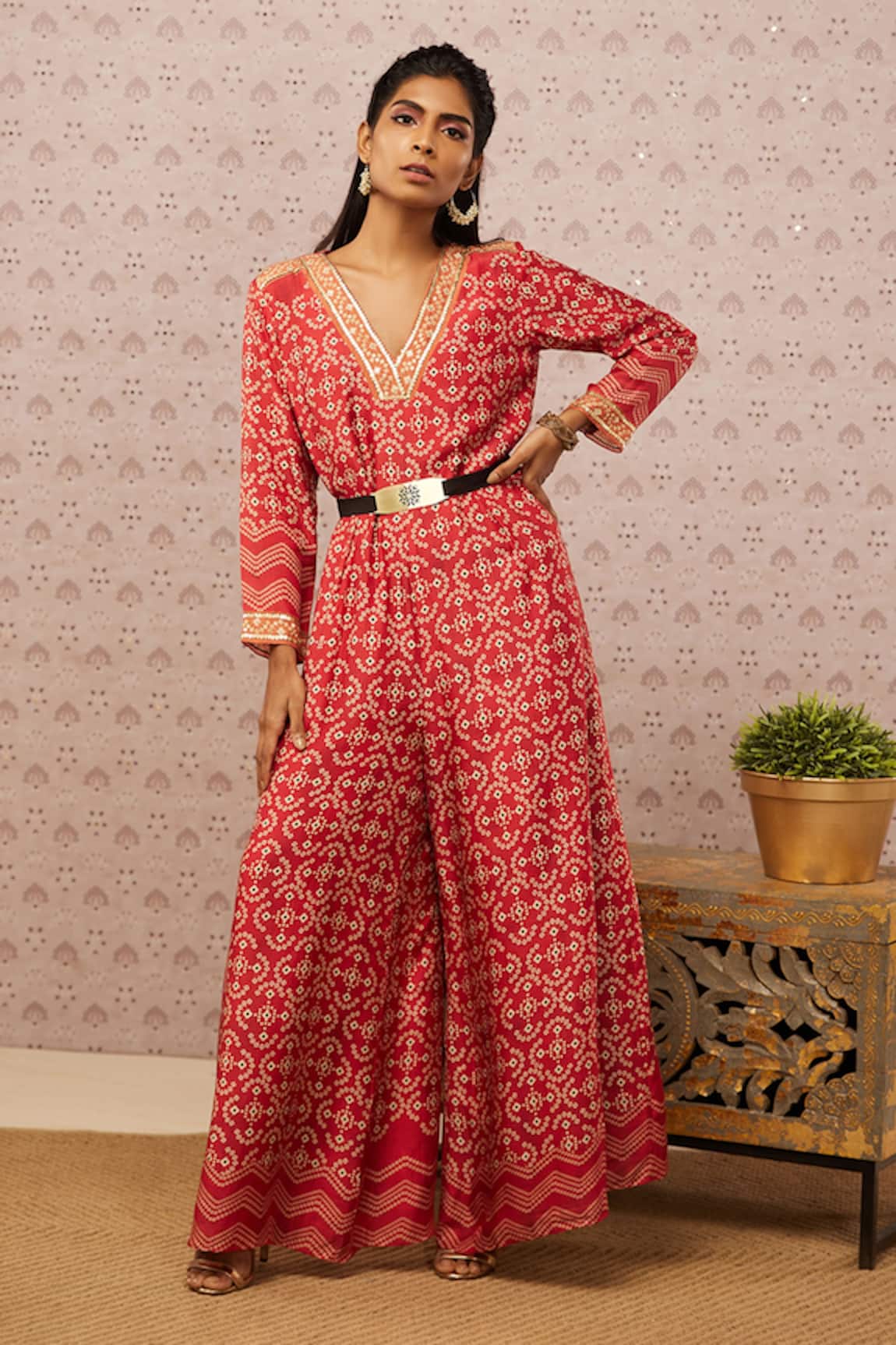 Soup By Sougat Paul Bandhej Print Jumpsuit 