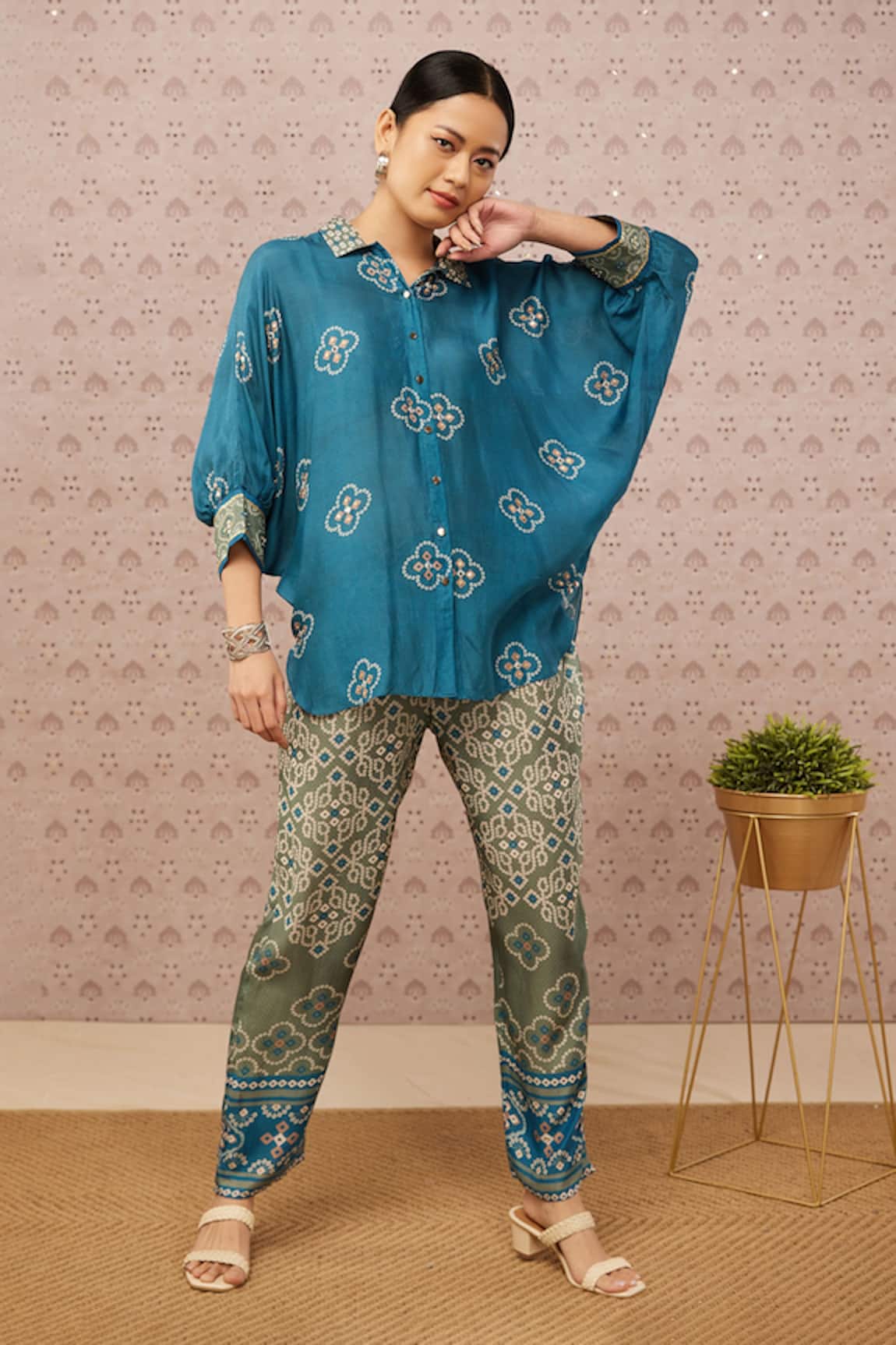Soup By Sougat Paul Bandhej Print Top & Pant Set 