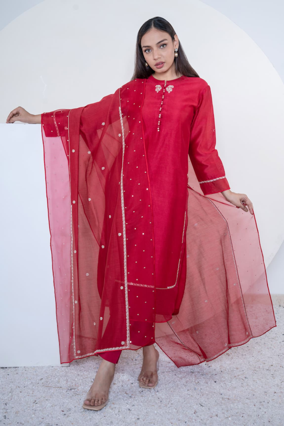 Sravanti Chanderi Kurta Set