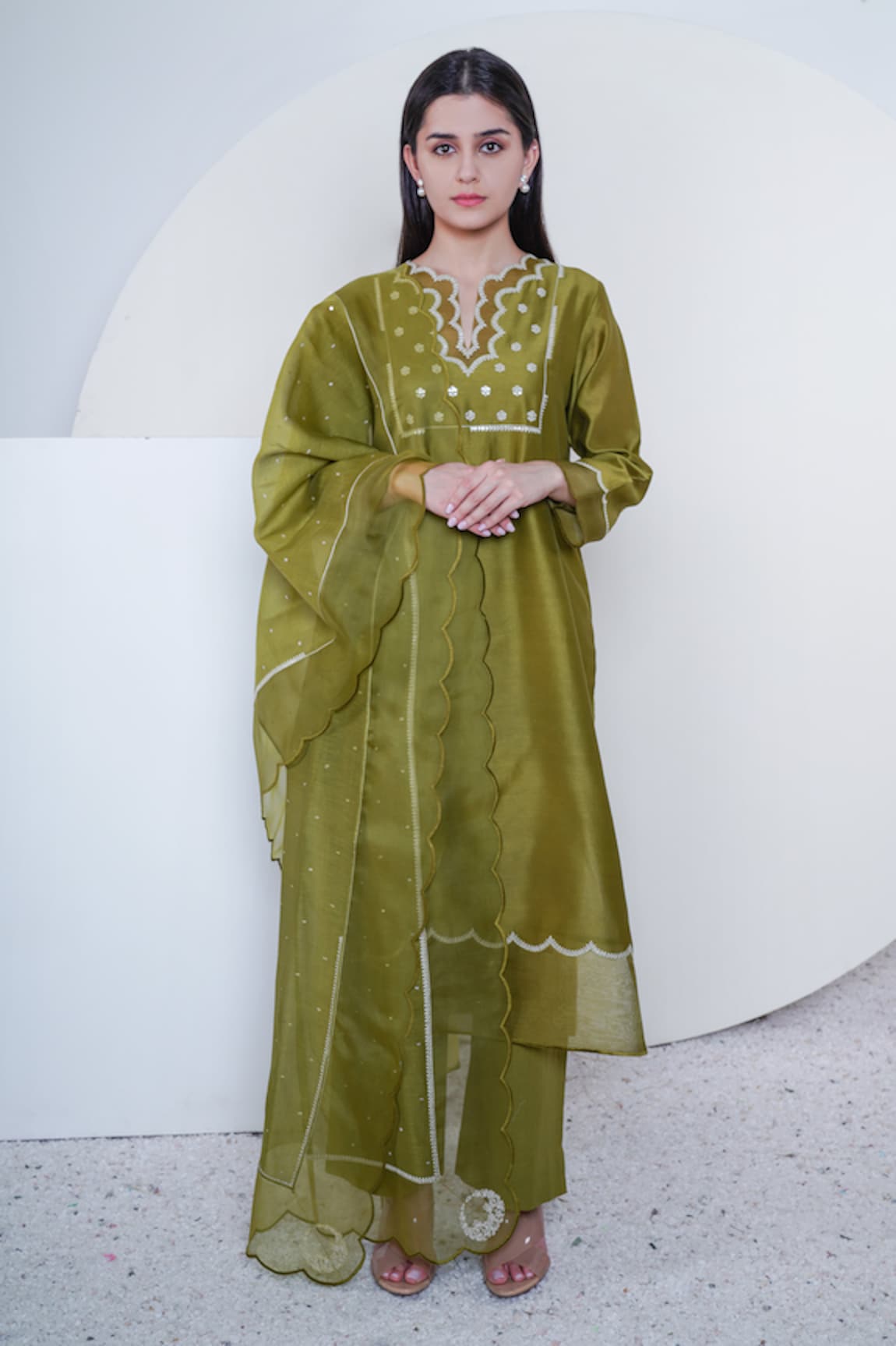 Sravanti Chanderi Kurta Set