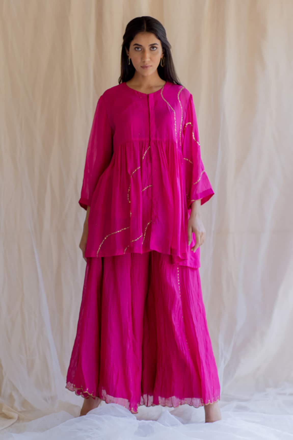 Nirjara Embroidered Kurta Gharara Set
