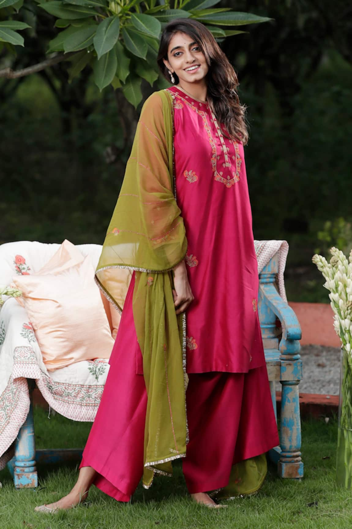 Sravanti Asymmetric Palazzo & Kurta Set