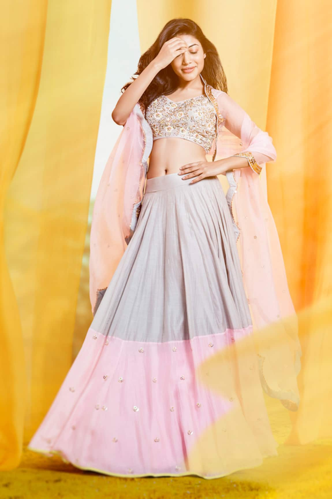 Salian By Anushree Colorblock Lehenga Set