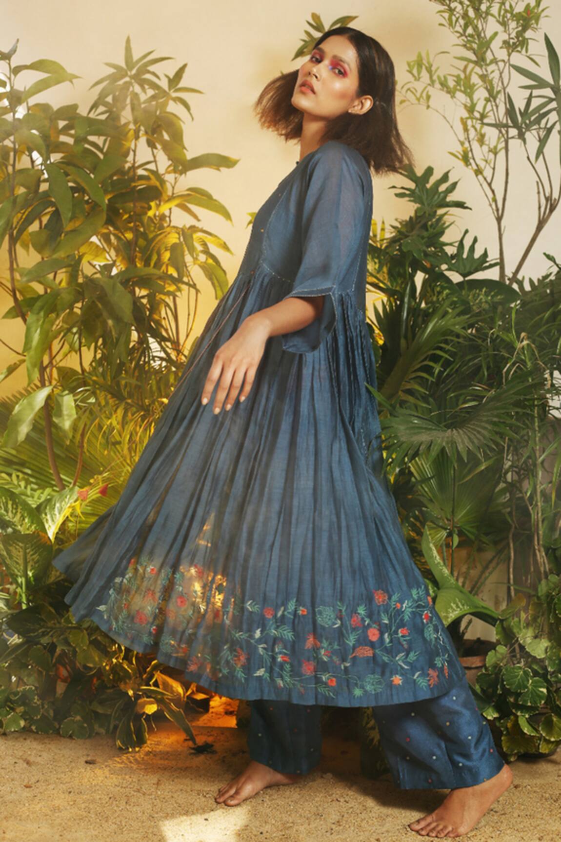 Chokhi Chorri Silk Chanderi Anarkali & Palazzo Set