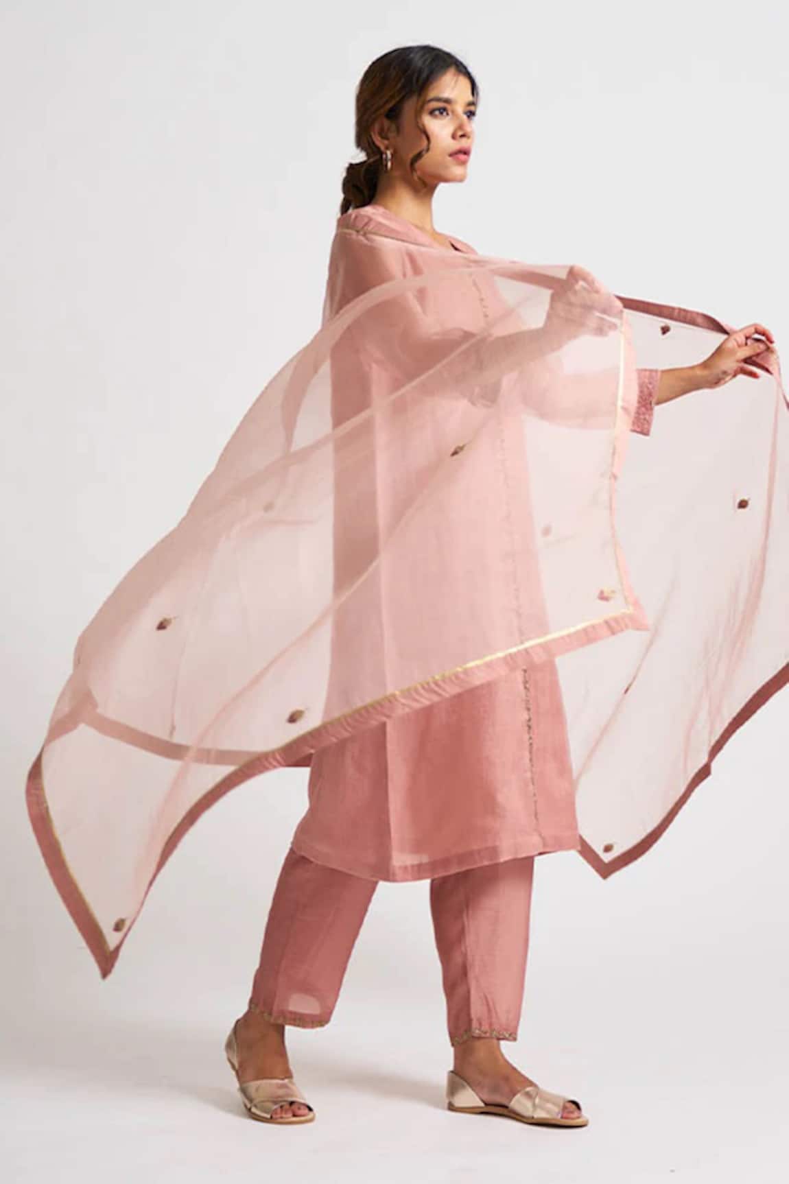 Dot Organza Kurta Set