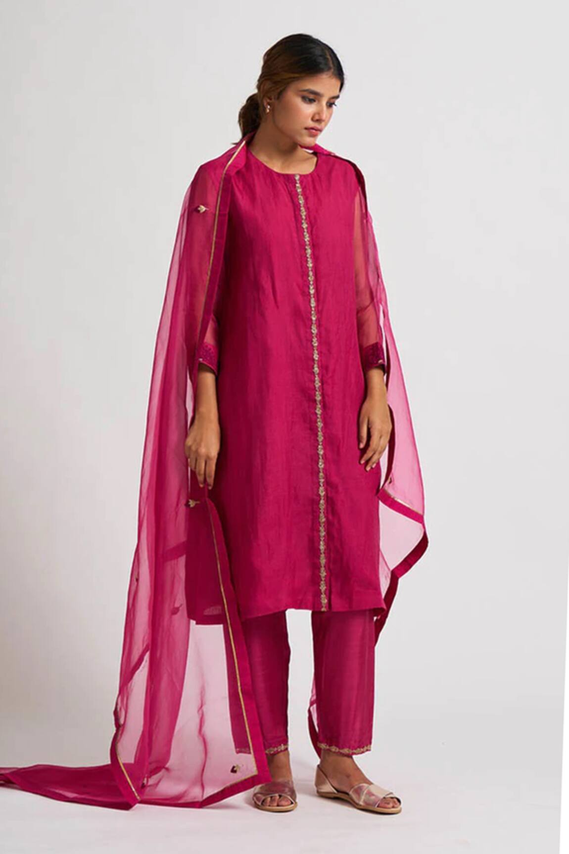 Dot Organza Kurta Set