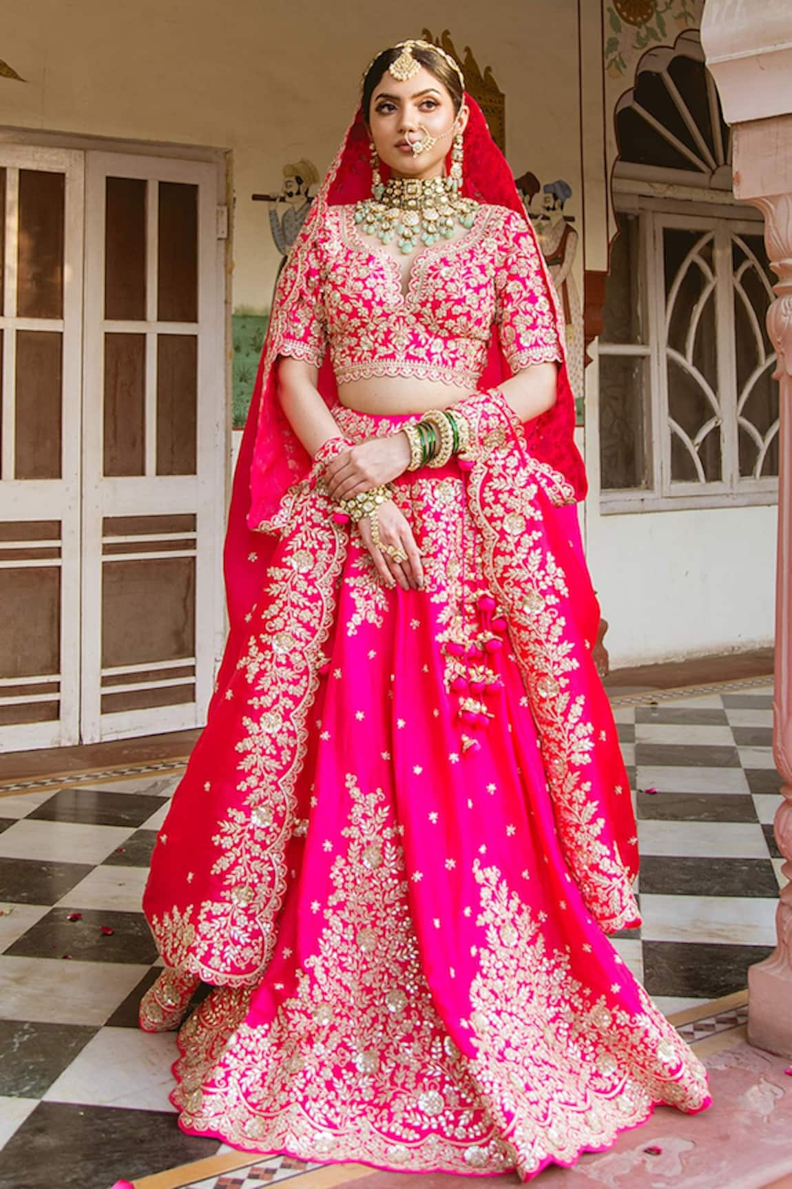 Surbhi Shah Silk Marori Embroidered Bridal Lehenga Set