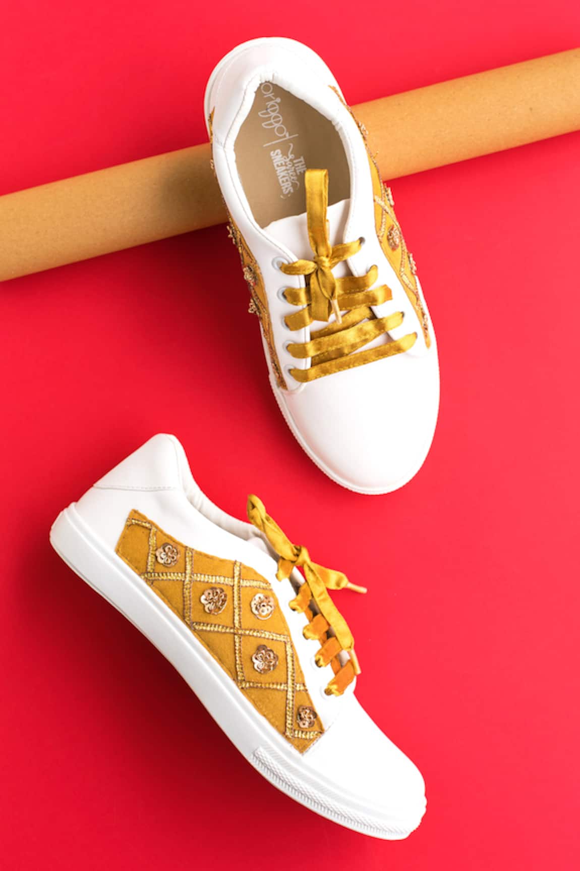 The Saree Sneakers Patchwork Checkered Sneakers