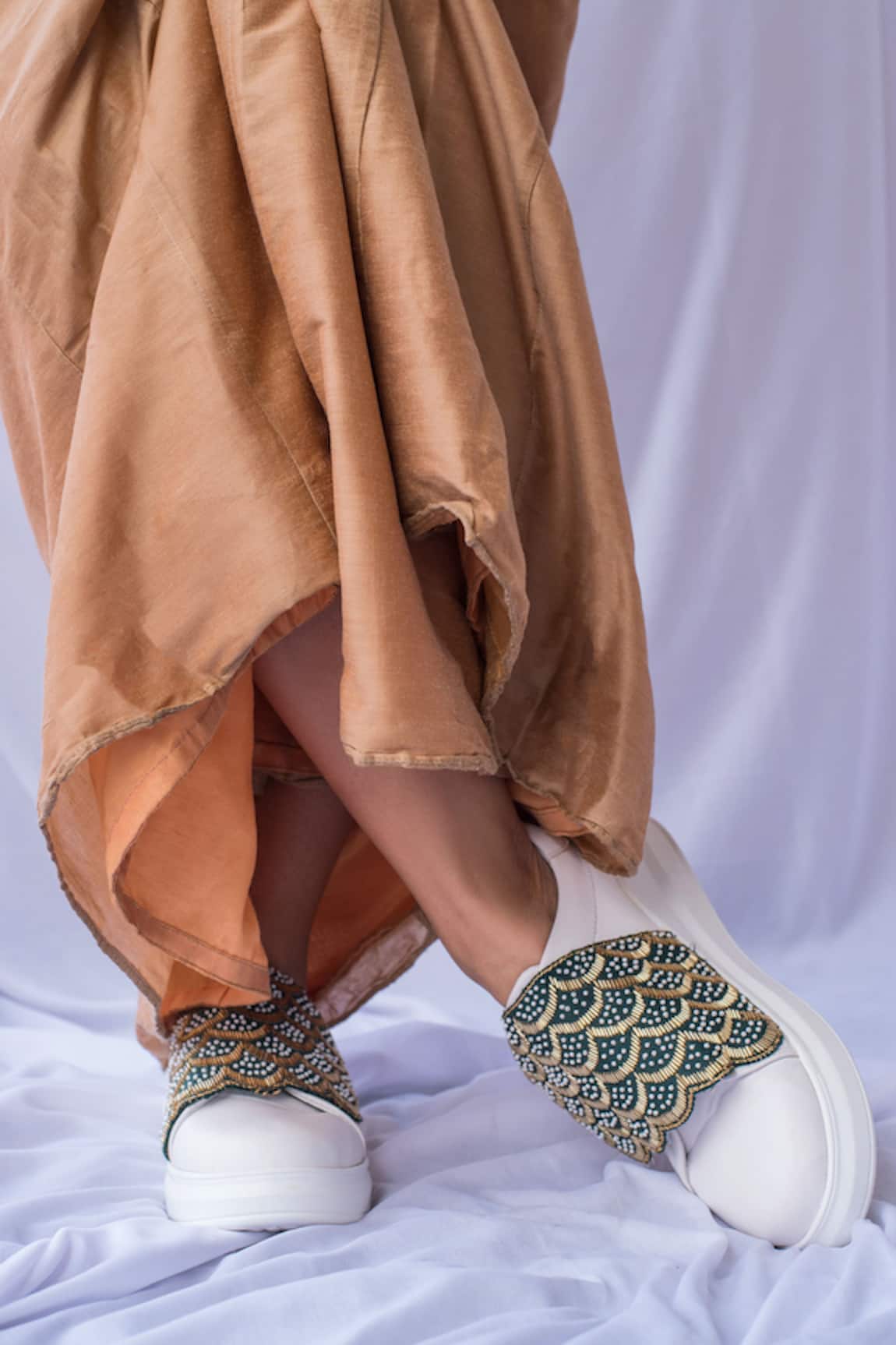 The Saree Sneakers Embellished Flap Sneakers