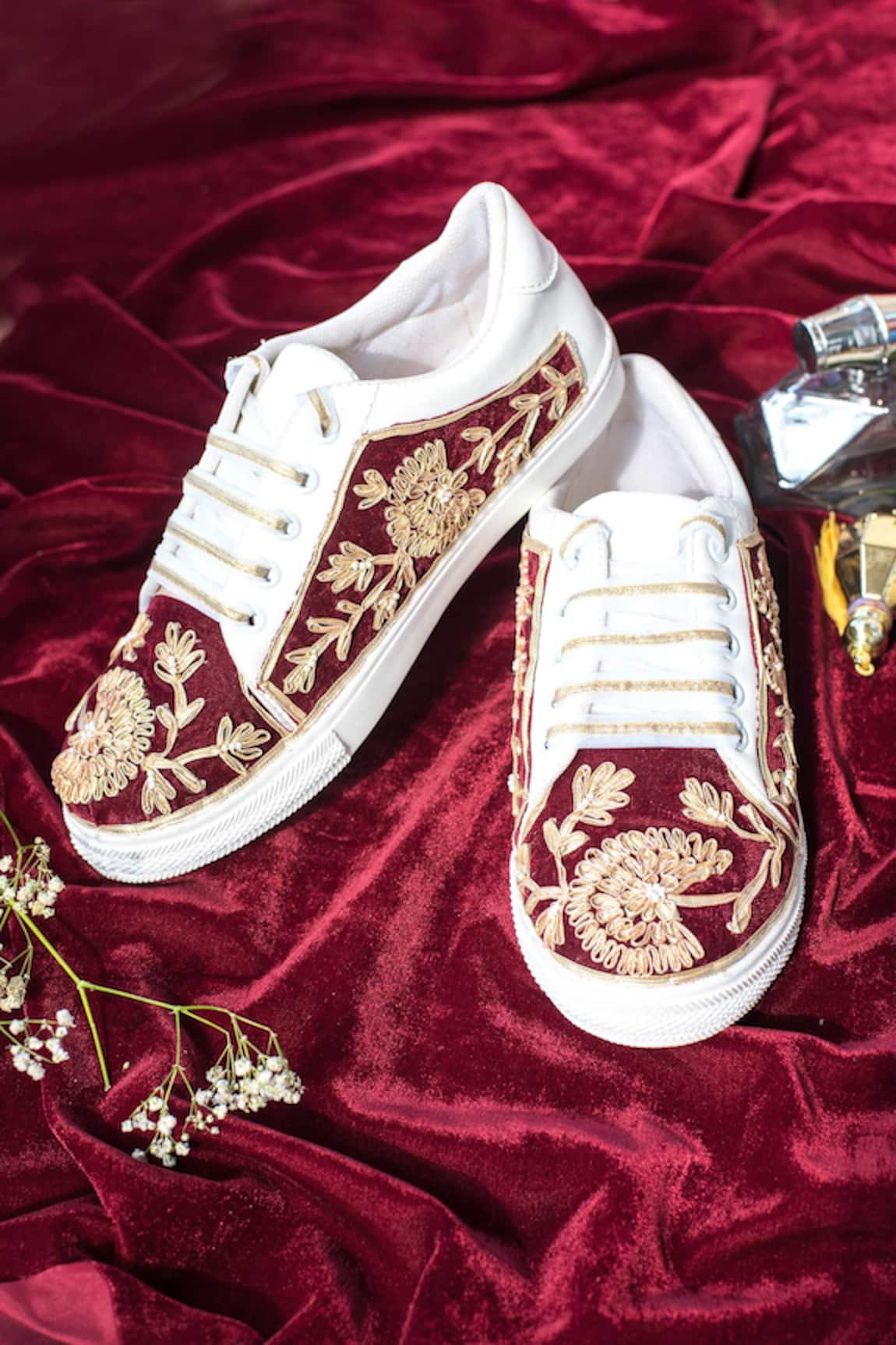 The Saree Sneakers Floral Embroidered Sneakers